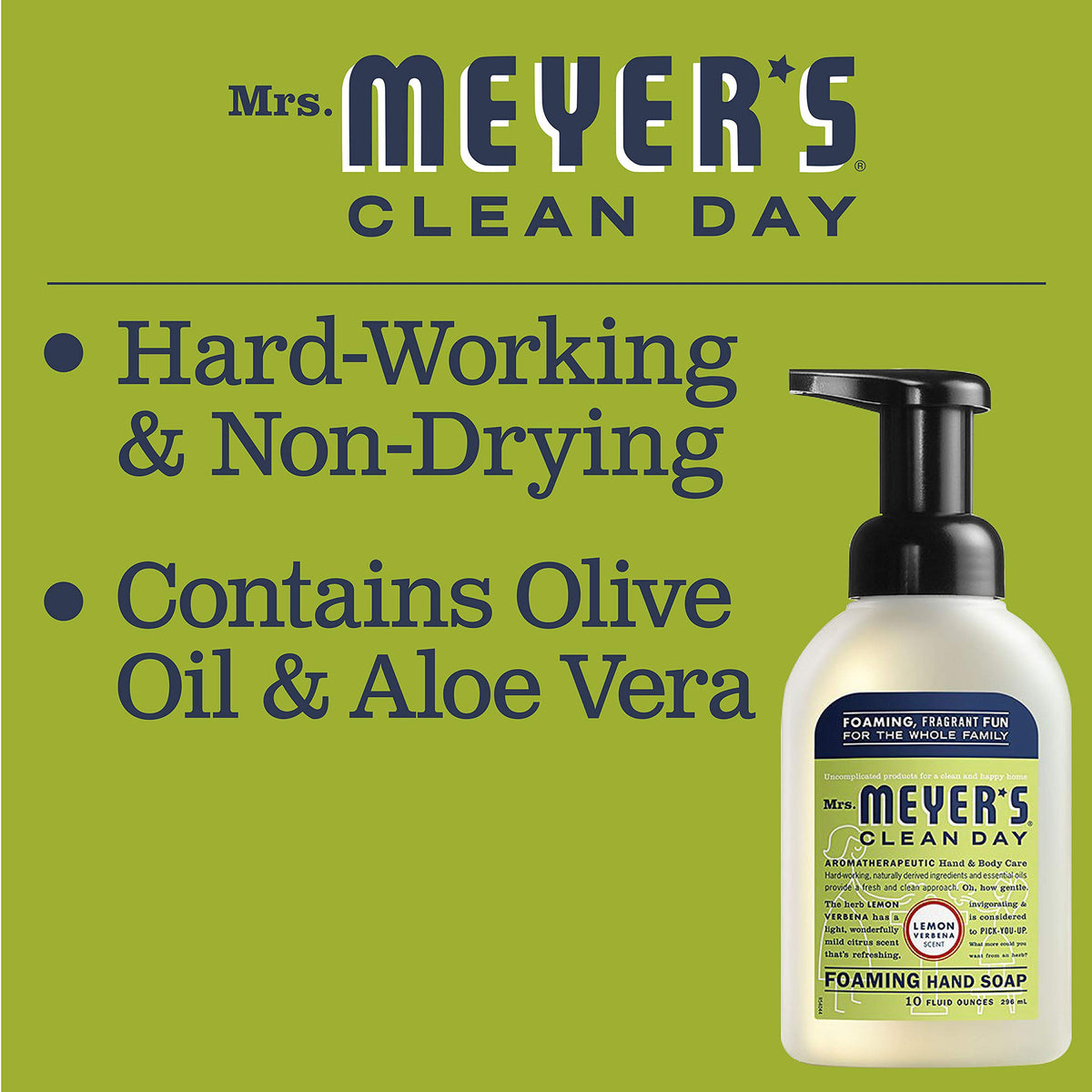 Mrs. MEYER'S Foaming Hand Soap, Lemon Verbena,10 fl oz (Pack of 6)