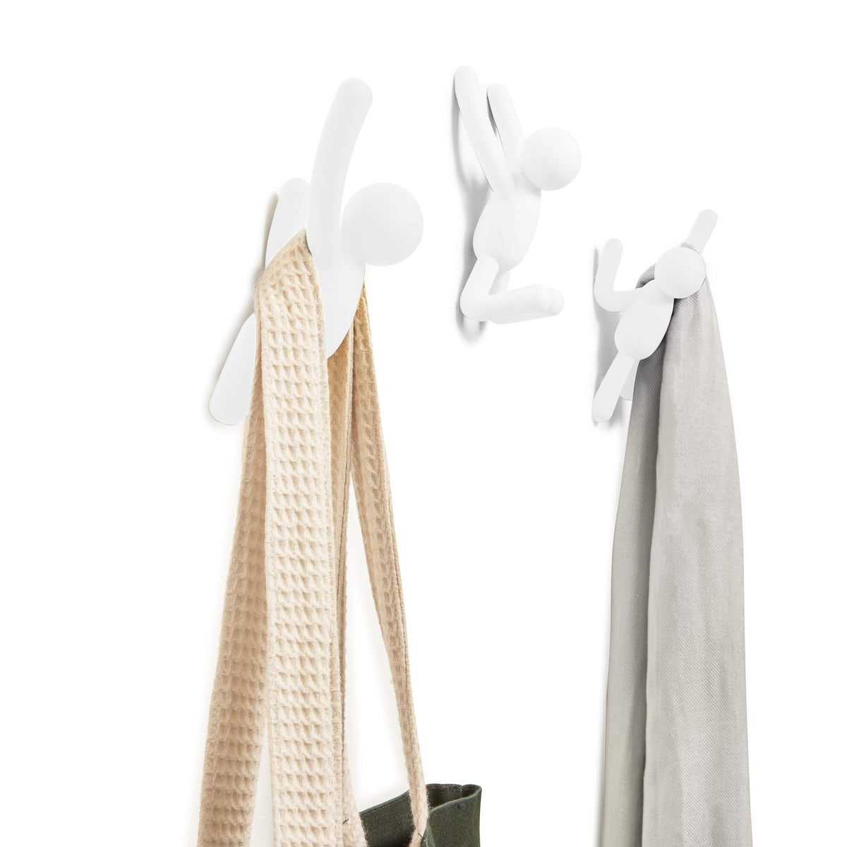 Umbra Buddy Wall Hooks, White, Set of 3