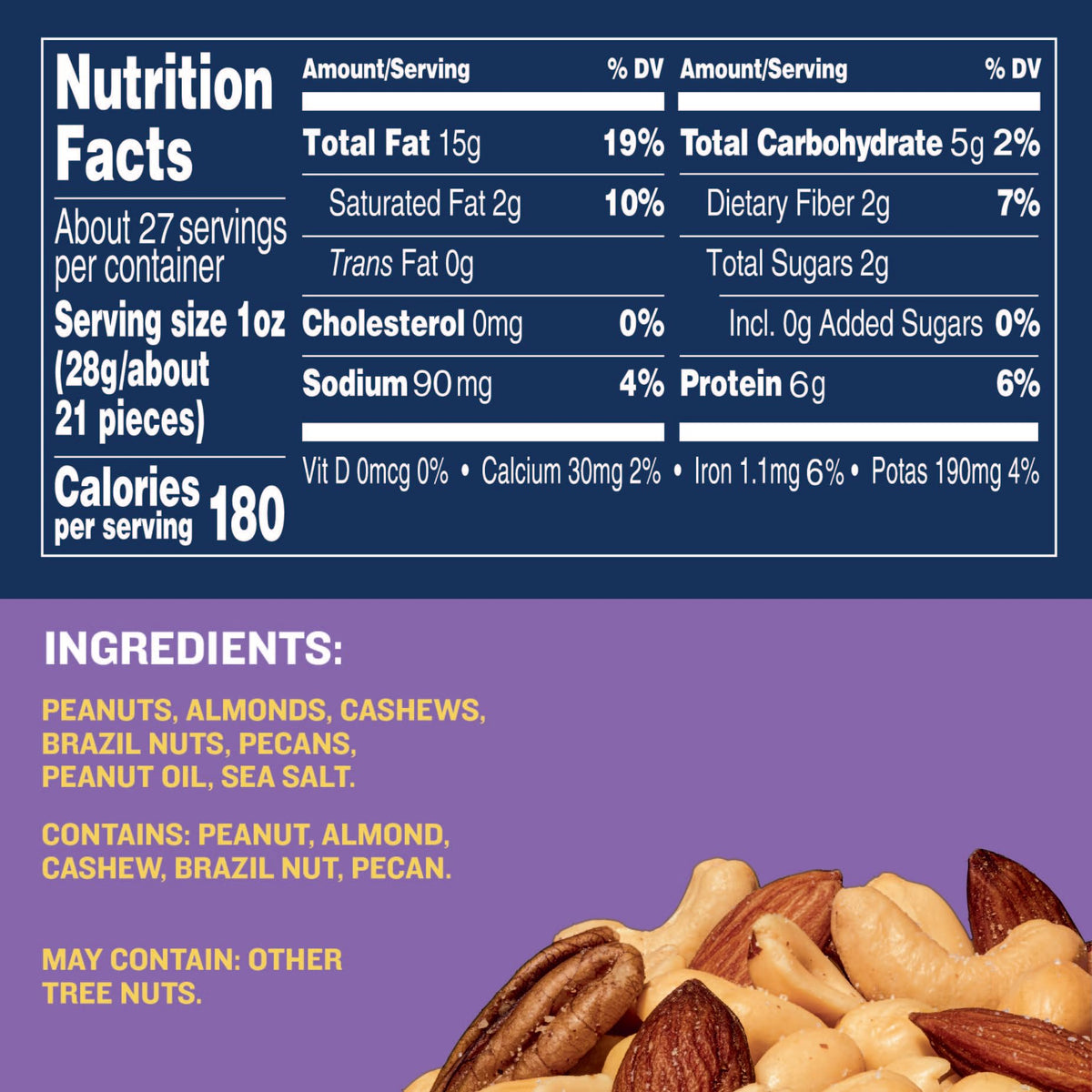 Planters Mixed Nuts Jar, 27 Ounce