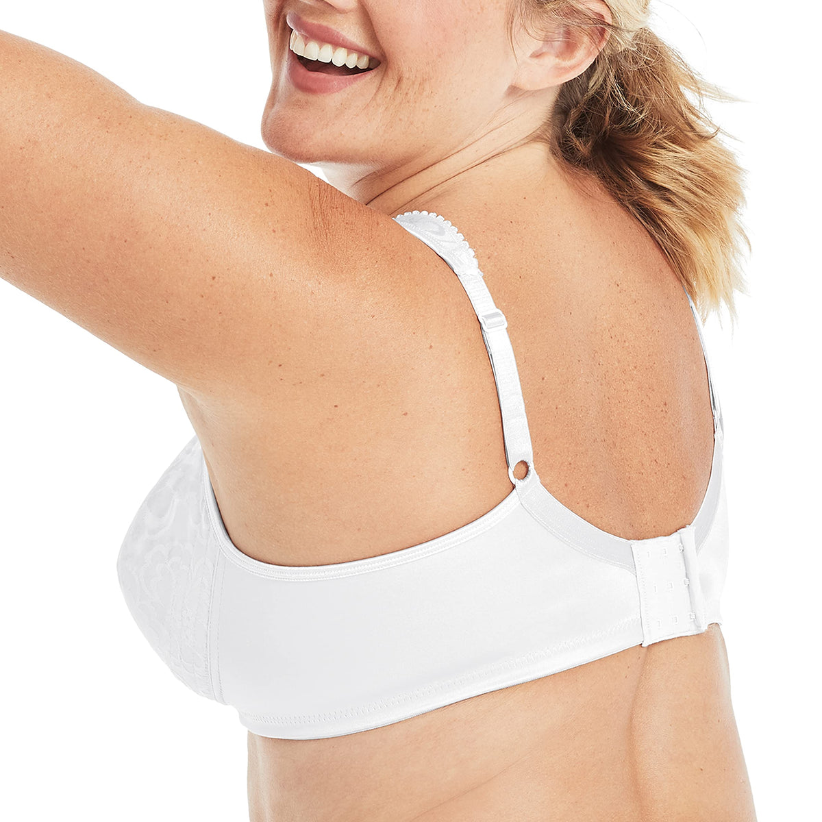 Playtex Women's 18-Hour Ultimate Lift Wireless Full-Coverage Bra, Single, White/White, 2-Pack, 40B