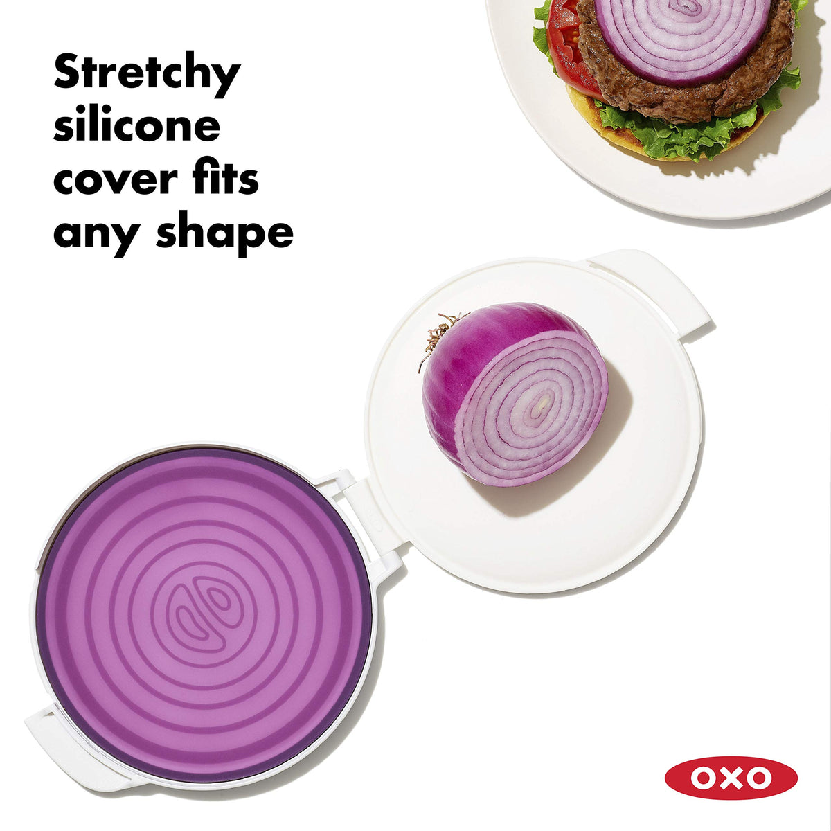 OXO Good Grips Cut & Keep Reusable Silicone Onion Saver,White