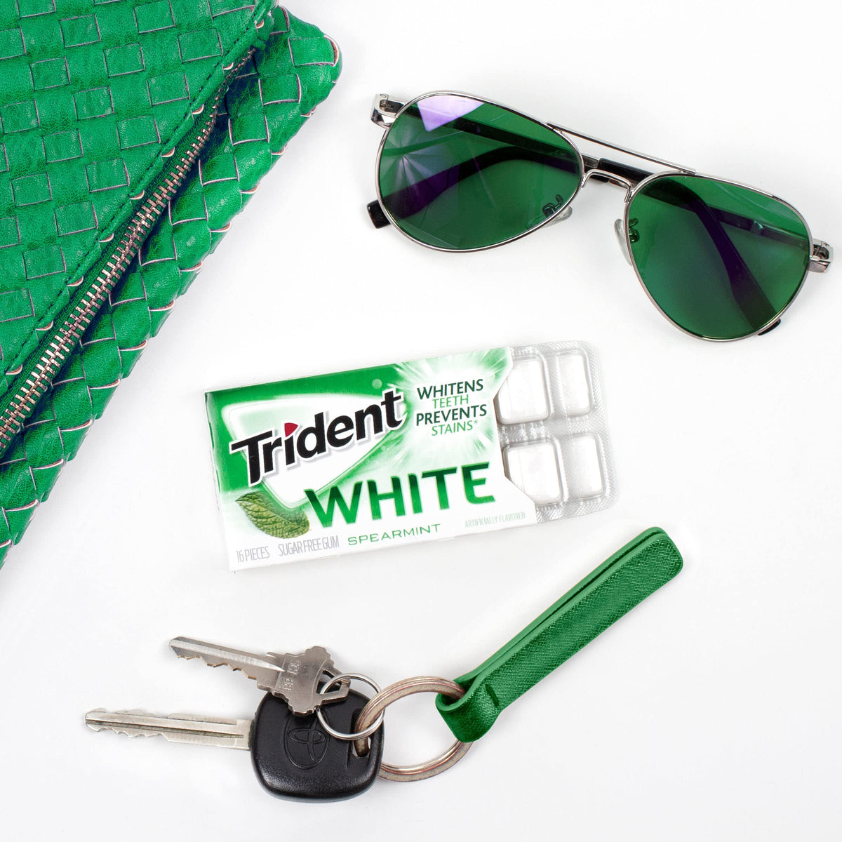 Trident White Spearmint Sugar-Free Chewing Gum, 9 Pack of 16 Pieces (144 Total Pieces)