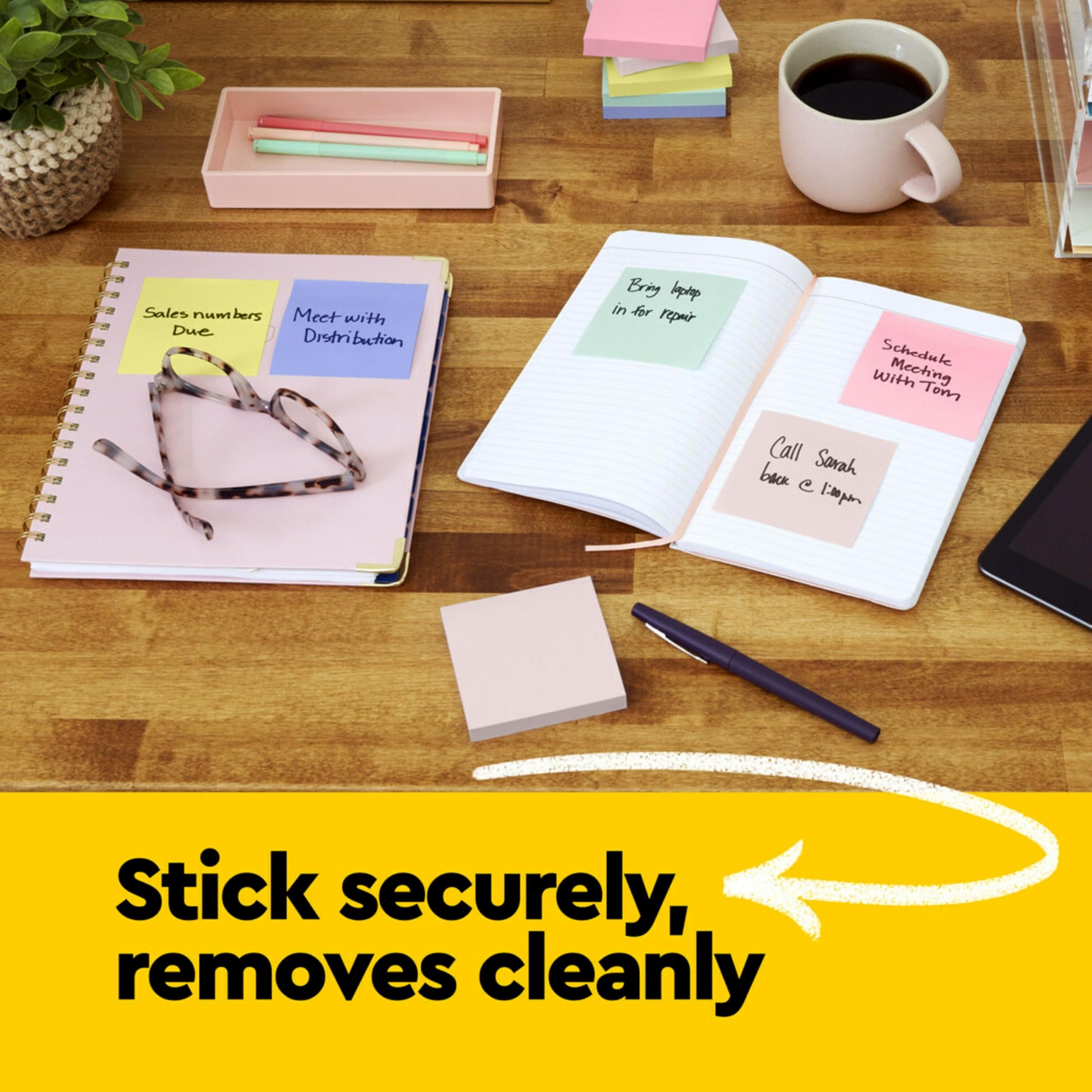 Post-it Notes, 4 in x 6 in, 5 Lined Sticky Notes Pads, 100 Sheets per Pad, Canary Yellow, The Original Post-it Note, School Supplies and Oﬃce Products
