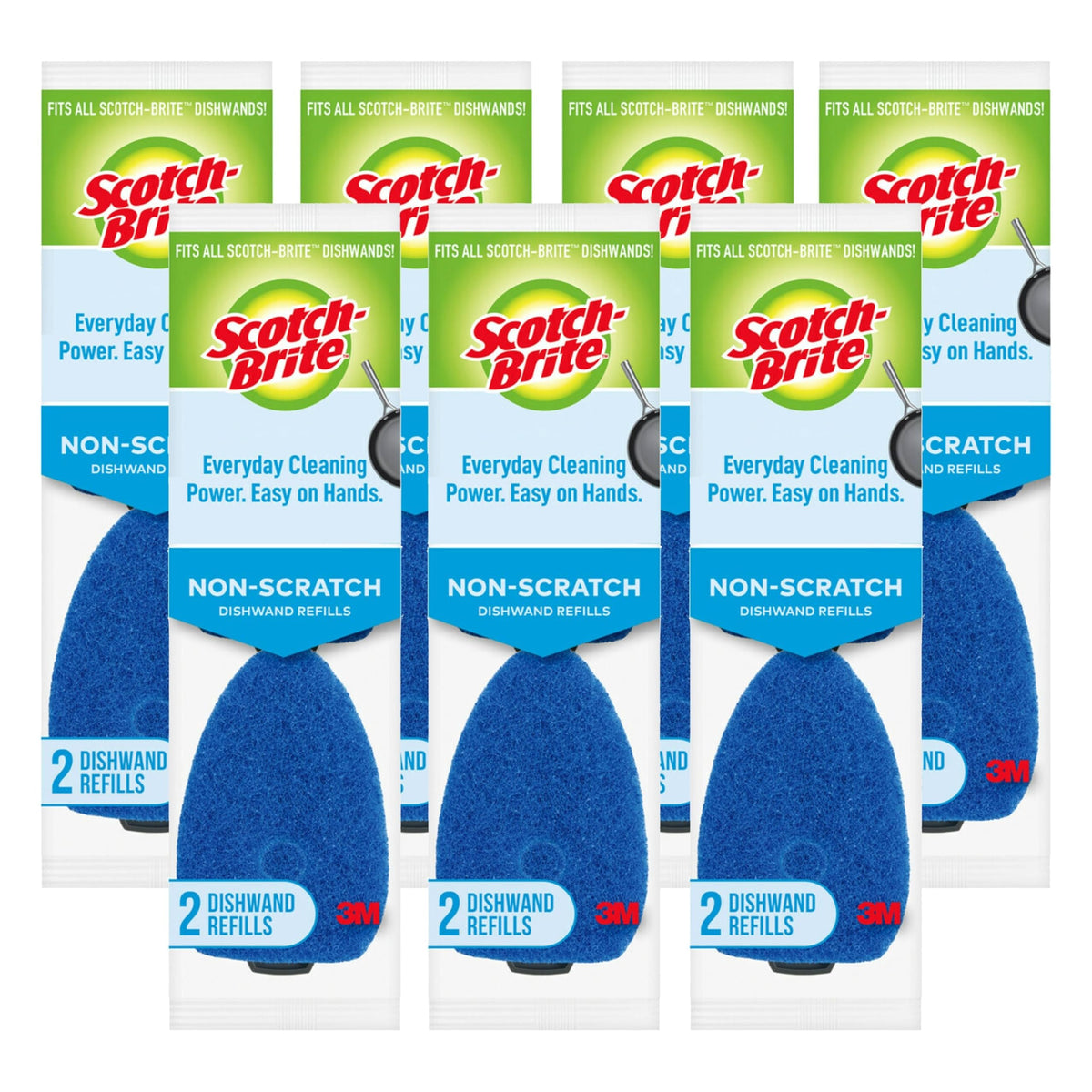 Scotch-Brite Non-Scratch Dishwand Sponge Refills, Dishwand Refills for Cleaning Kitchen, Bathroom, and Household, Non-Scratch Sponges Safe for Non-Stick Cookware, 14 Dishwand Refills