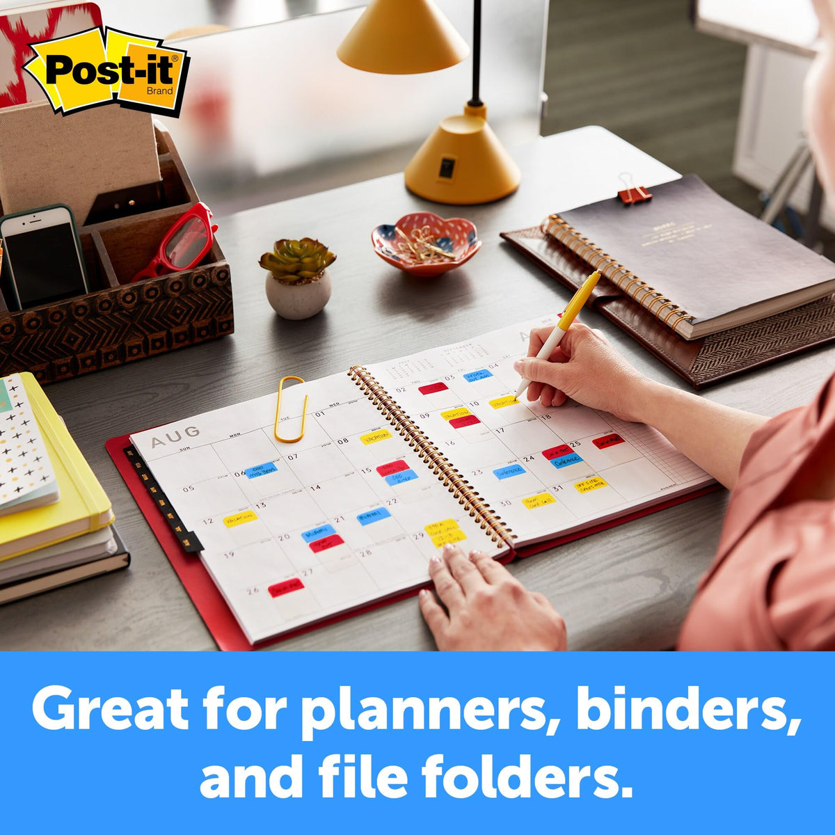 Post-it Tabs, 1 in Solid, Aqua, Lime, Yellow, Red, 22/Color, 88/Dispenser (686-ALYR1IN)