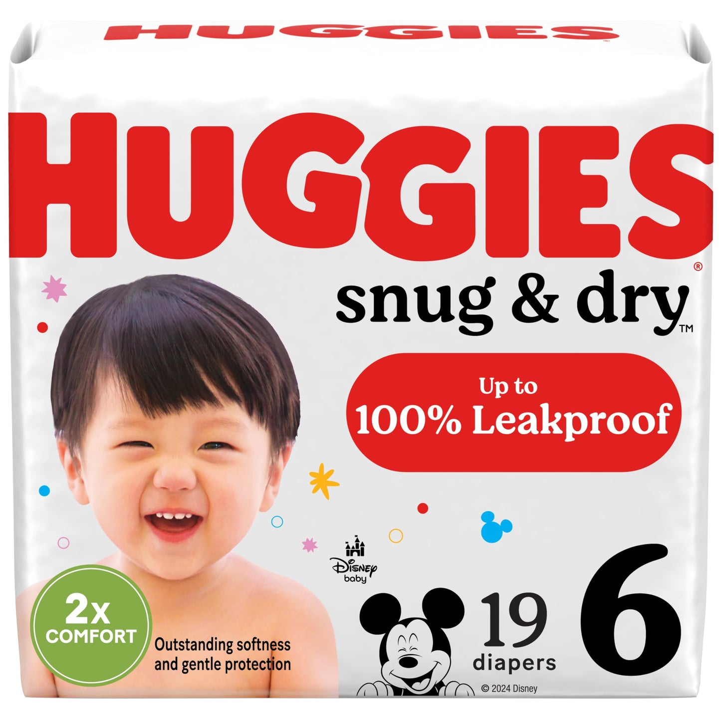 Huggies Size 6 Diapers, Snug & Dry Baby Diapers, Size 6 (35+ lbs), 19 Count, Packaging May Vary
