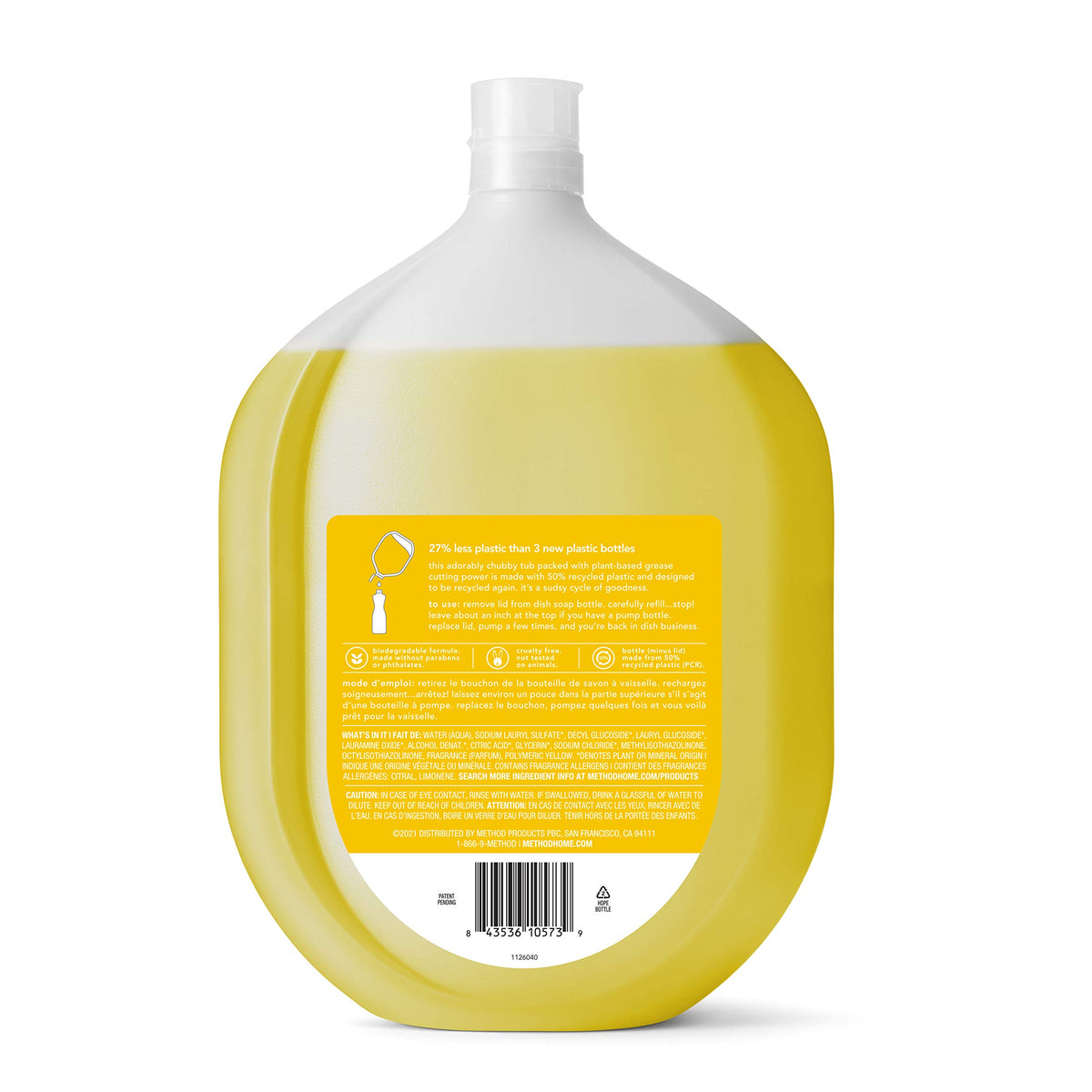 Method Gel Dish Soap, Refill, Lemon Mint, 54 Ounce, 1 pack