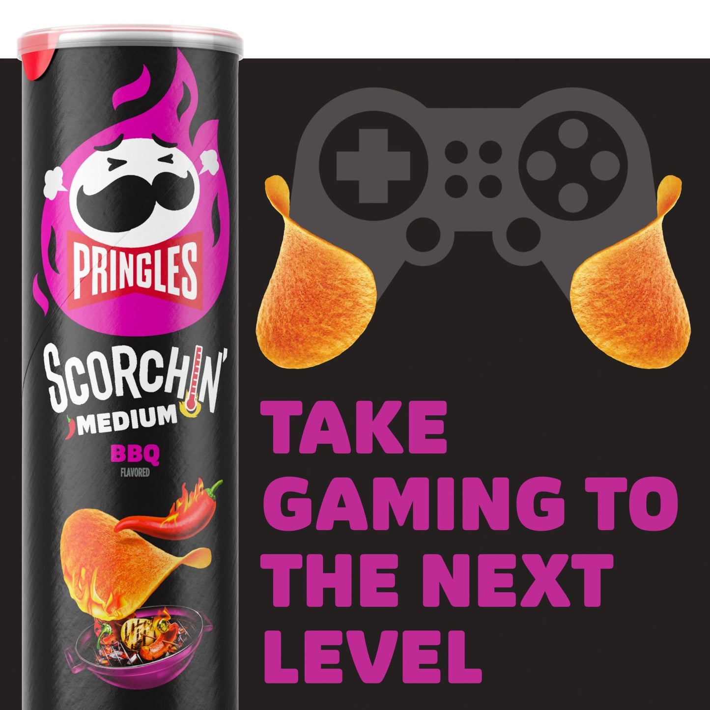 Pringles Scorchin' BBQ Potato Crisps, 5.5 oz (Pack of 2) with By The Cup Mints