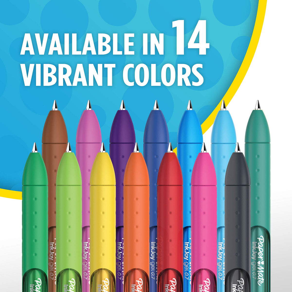 Paper Mate InkJoy Gel Pens, Medium Point (0.7mm), Assorted Colors, Capped, 14 Count