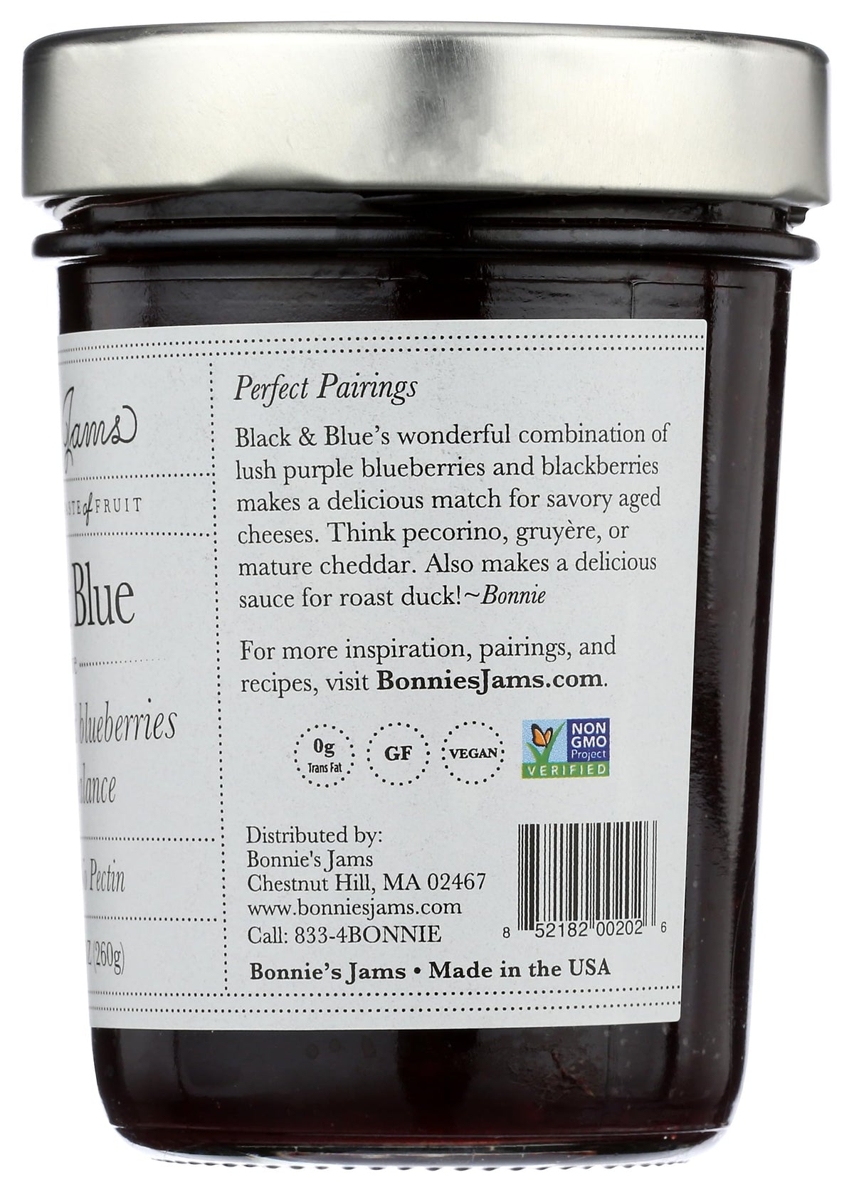Bonnie's Jams, Black & Blue Jam, 8.75 Ounce
