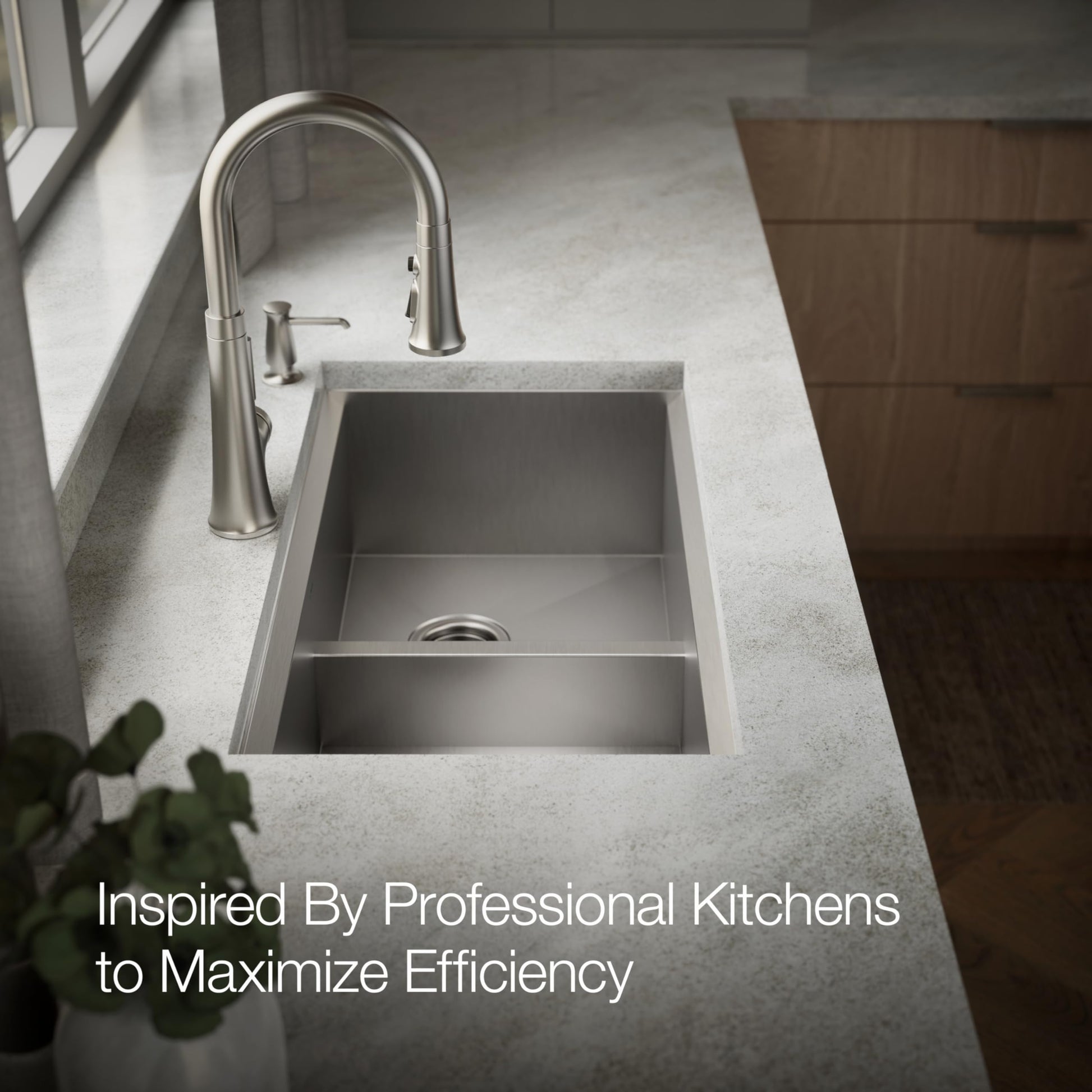KOHLER Task Smart Divide 33" Top-/Undermount Double-Bowl Workstation Kitchen Sink, Includes Accessories, Stainless Steel, 2 Faucet Holes, K-80085-2PC-NA