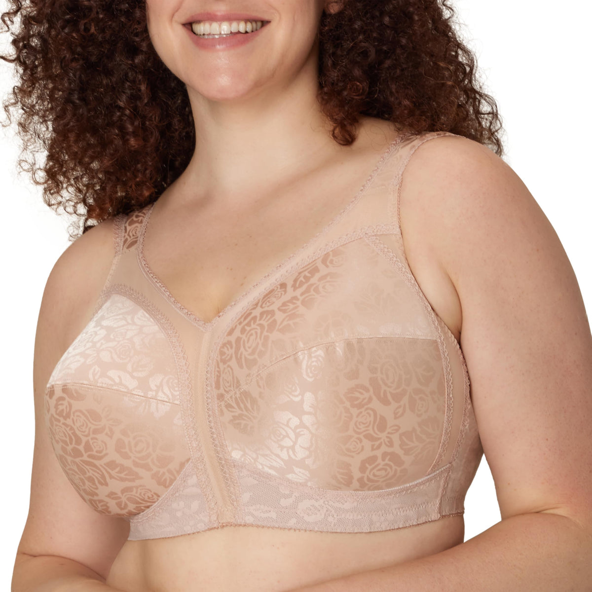 PLAYTEX Womens 18 Hour Comfort-strap Wireless Bra, Full-coverage With 4-way Trusupport, Single & 2-pack Bras, Cafe Au Lait (Nude), 42B US