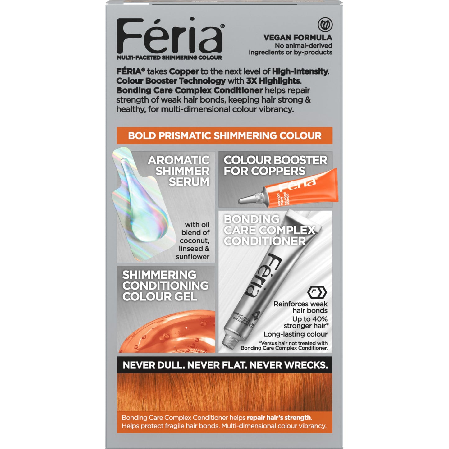 L'Oreal Paris Feria Multi-Faceted Shimmering Permanent Hair Color, C74 Copper Crave (Intense Copper), Pack of 1, Hair Dye