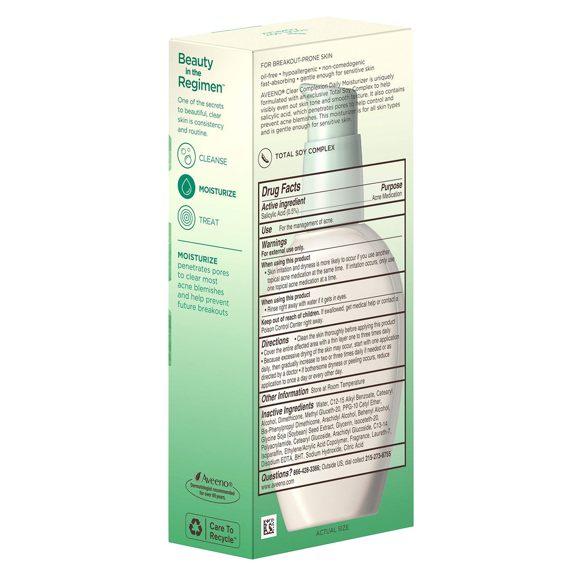 Aveeno Clear Complexion Oil-Free Moisturizer for Sensitive Skin - 4 Fl Oz