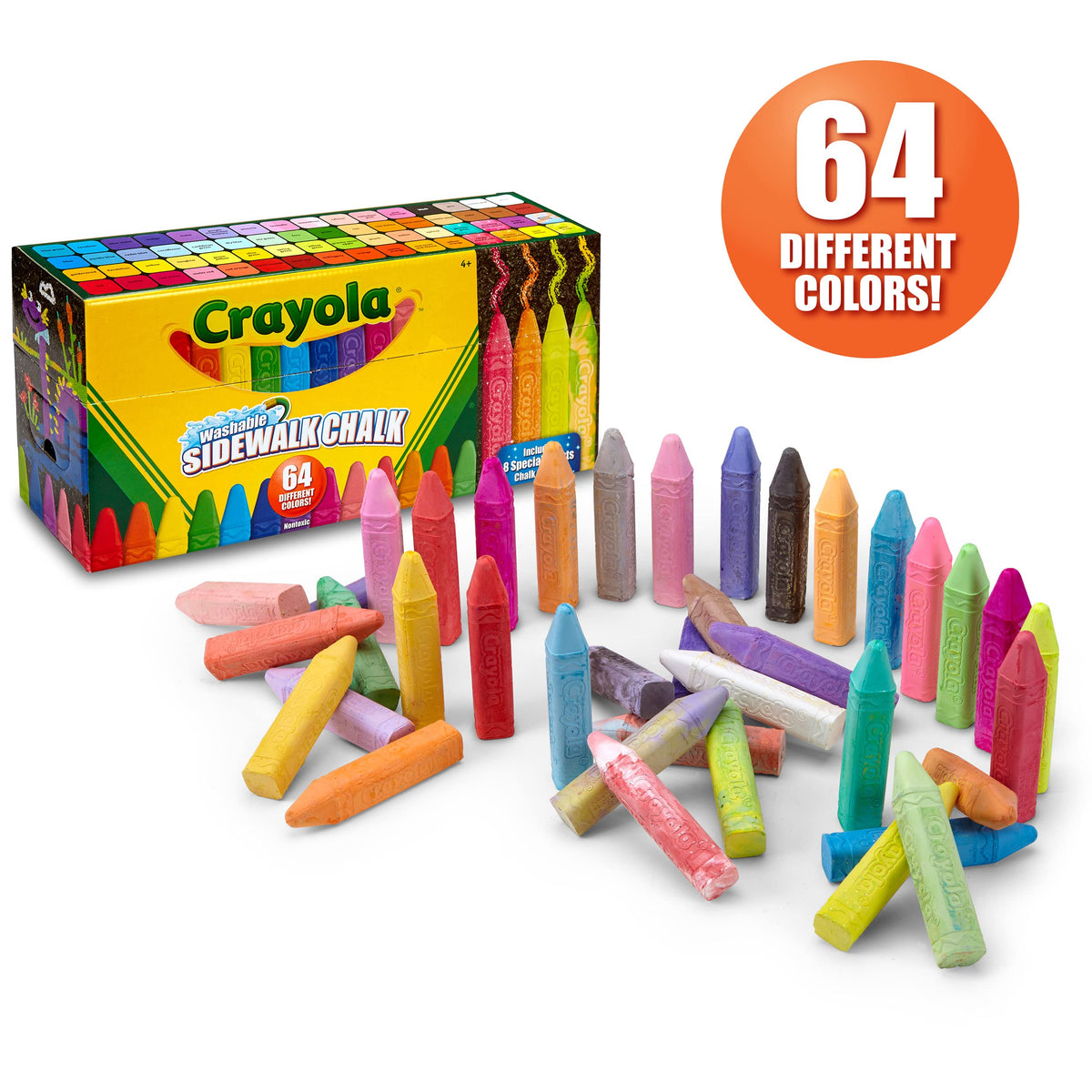 Crayola Washable Sidewalk Chalk - Ultimate 64 Pack