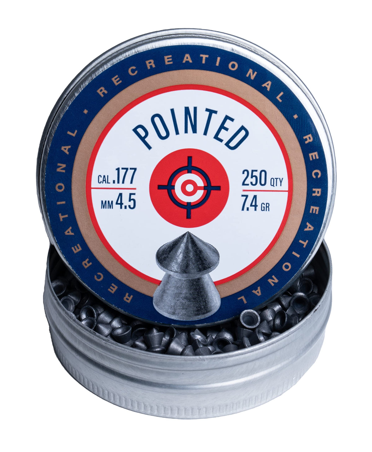 Crosman P177 .177-Caliber Pointed Pellets, 4.5mm, Black(250-Count)