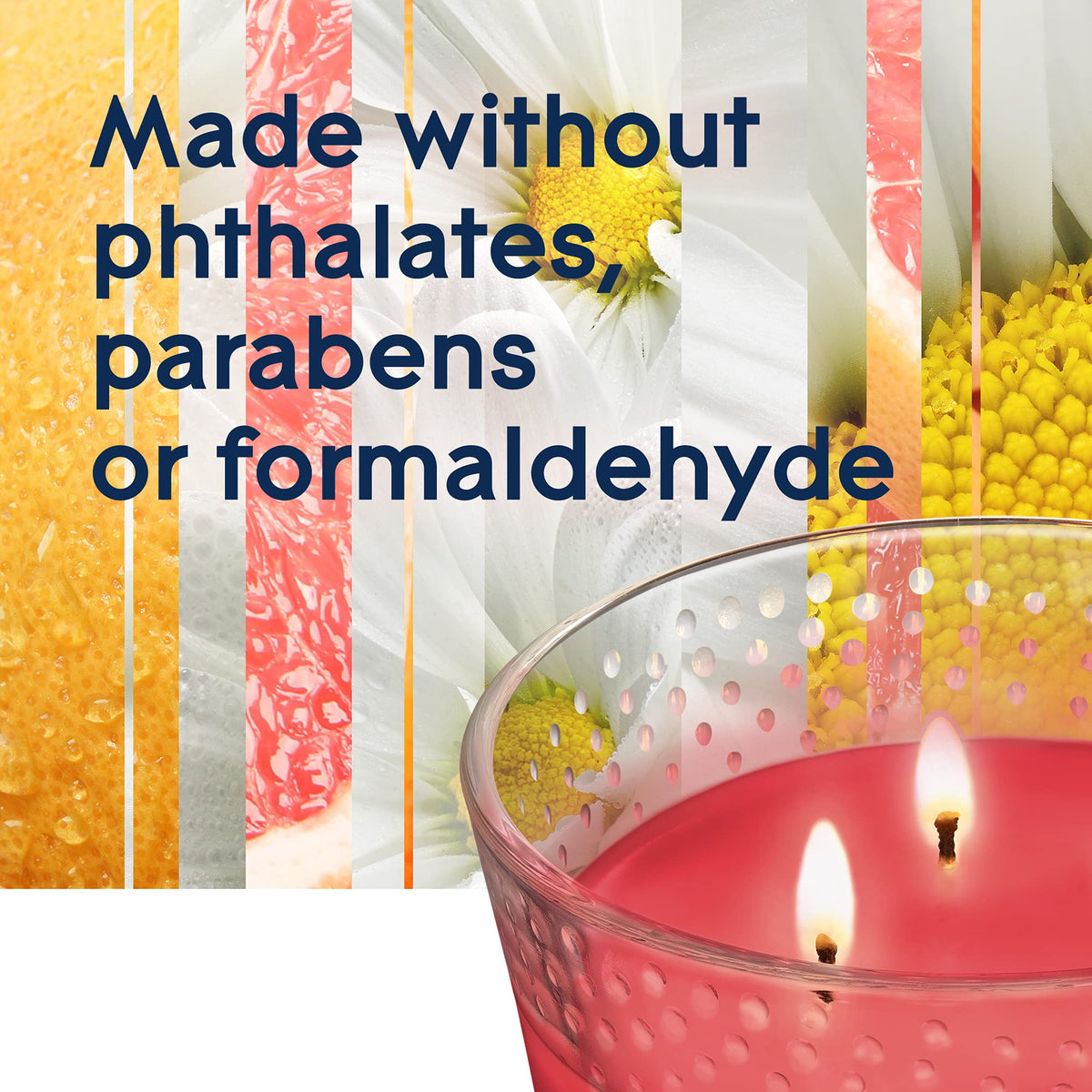 Glade Joyful Citrus & Daisies 3-Wick Candle, 6.8 Oz, 3 Count