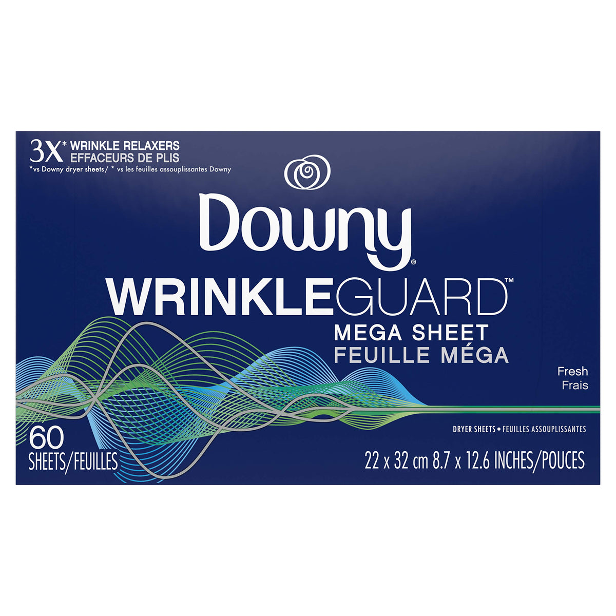 Downy Wrinkleguard Dryer Sheets, Fresh, 60Count