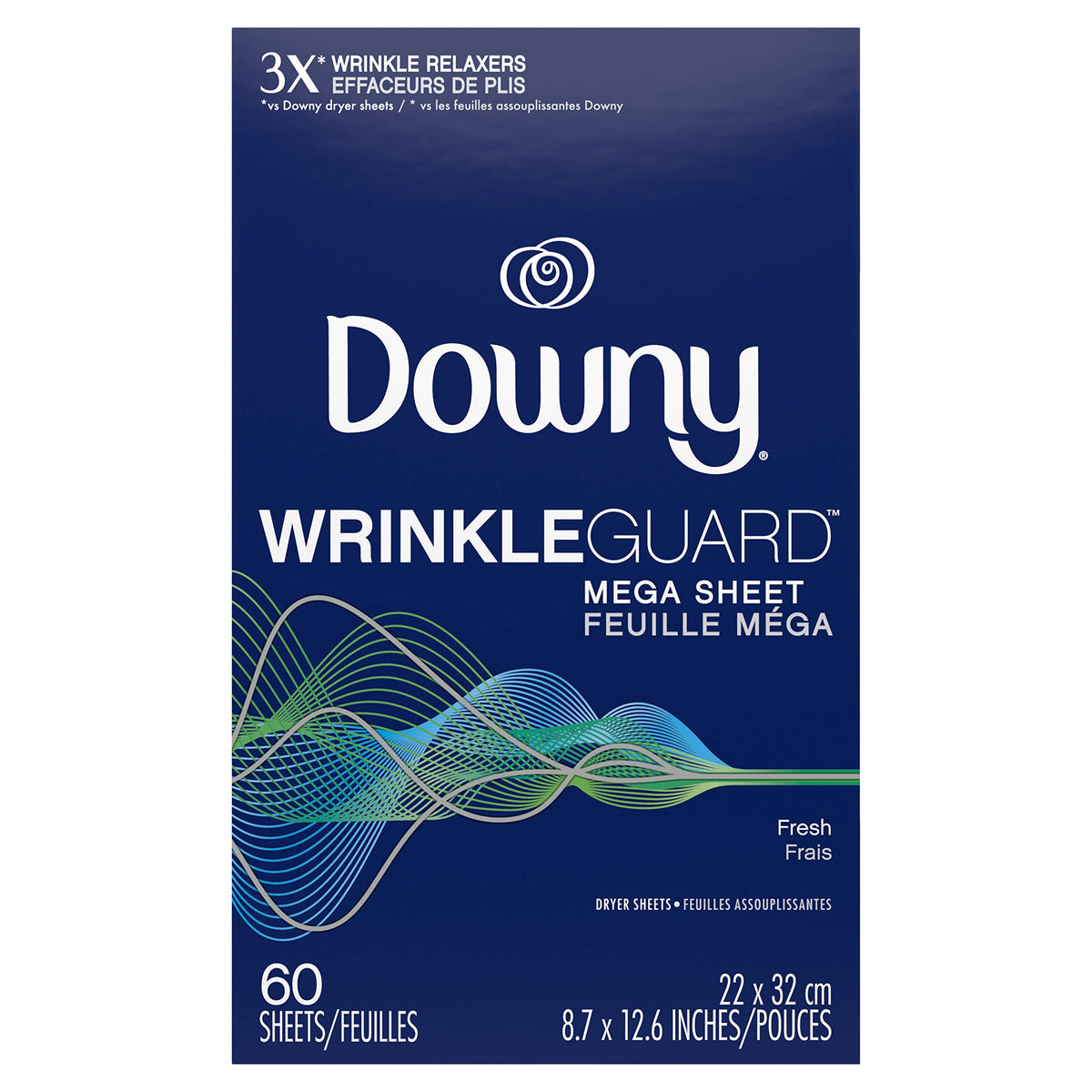 Downy Wrinkleguard Dryer Sheets, Fresh, 60Count