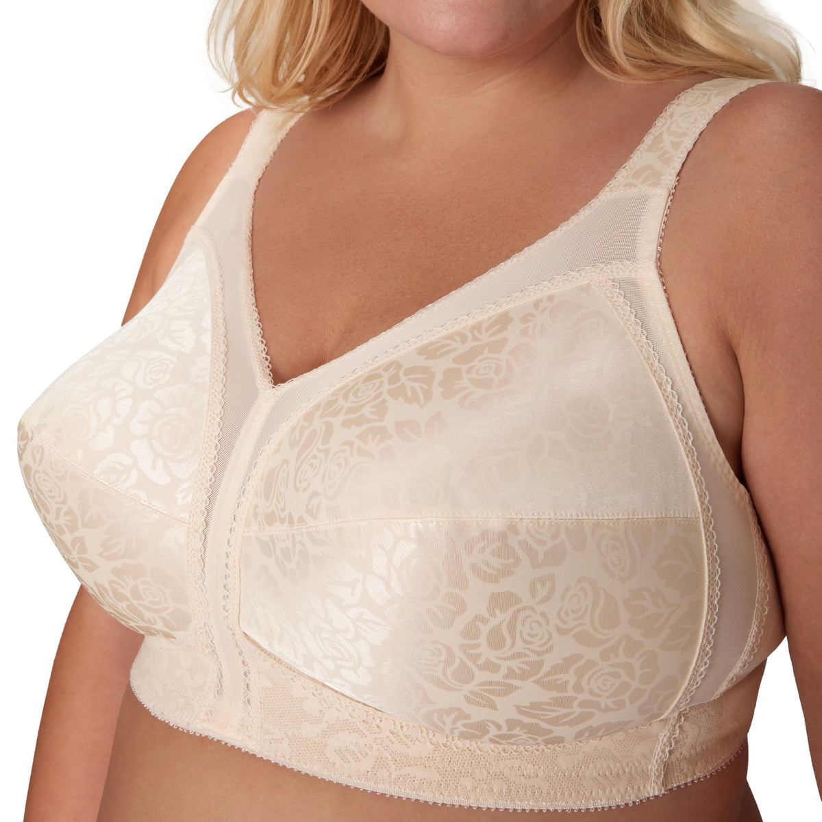 PLAYTEX Womens 18 Hour Comfort-strap Wireless Bra, Full-coverage With 4-way Trusupport, Single & 2-pack Bras, Natural Beige, 52DD US