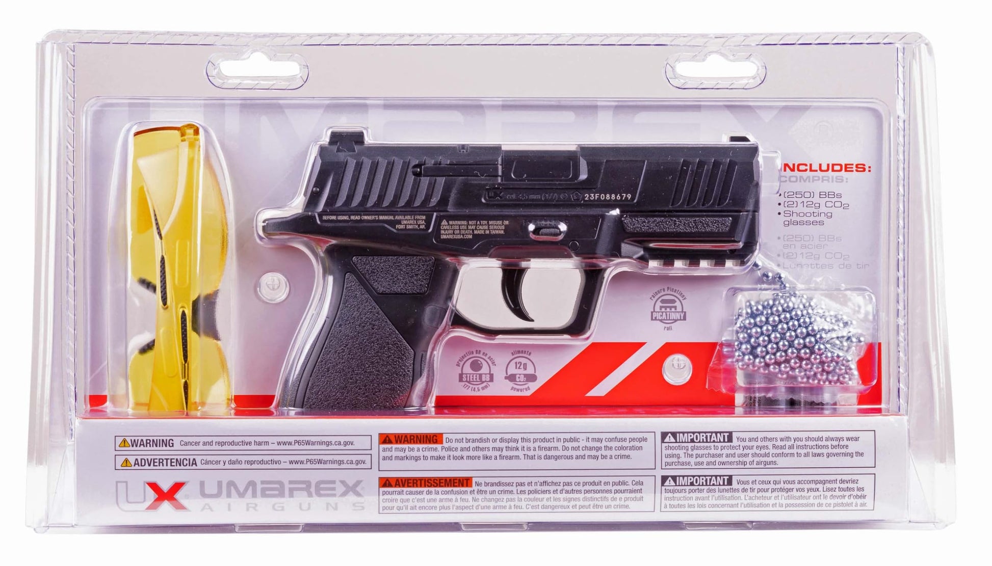 Umarex MCP .177 Caliber BB Gun Air Pistol Kit - Includes BBS, CO2 Cartridges, and Safety Glasses