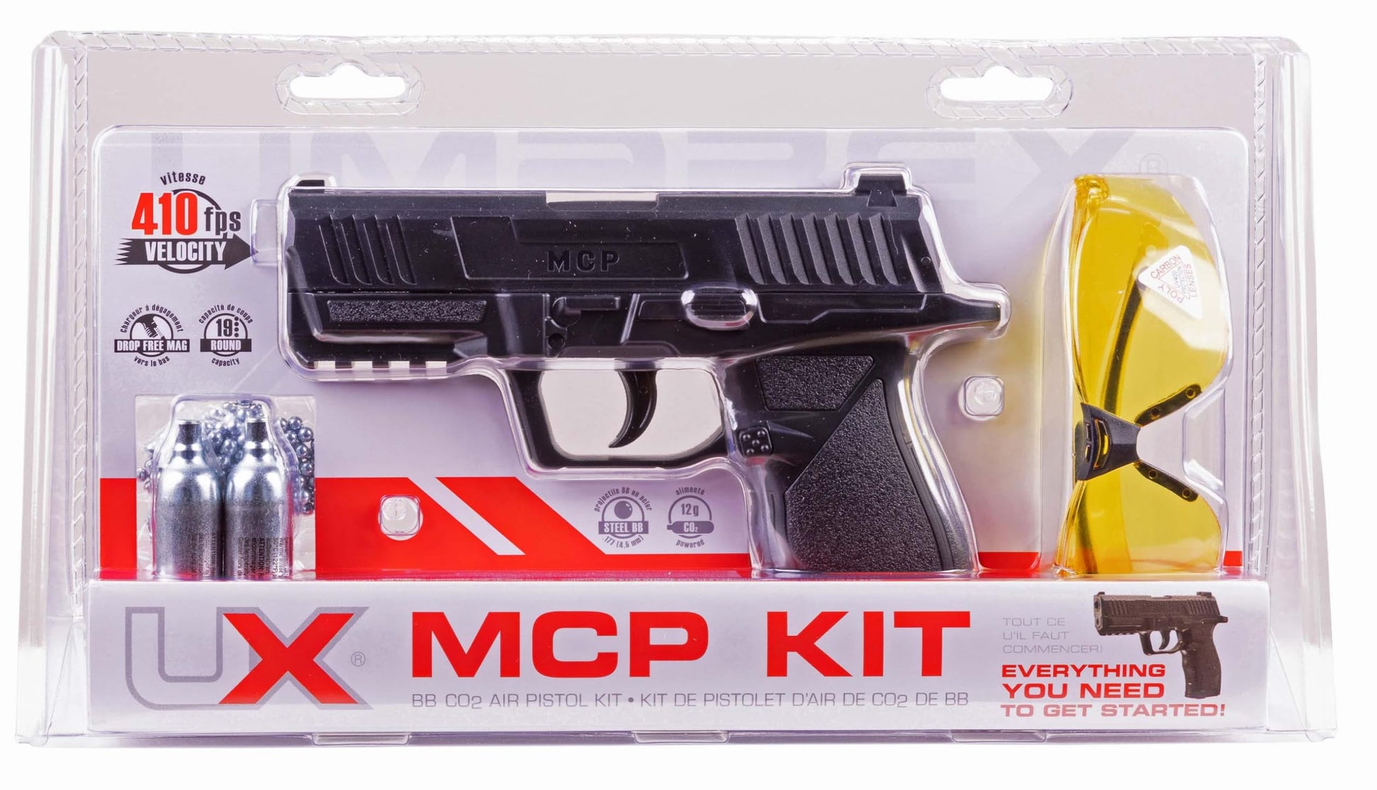 Umarex MCP .177 Caliber BB Gun Air Pistol Kit - Includes BBS, CO2 Cartridges, and Safety Glasses