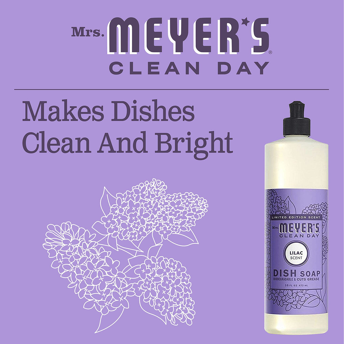Mrs. MEYER'S Liquid Dish Soap Variety Pack, Lilac & Peony, 2 CT