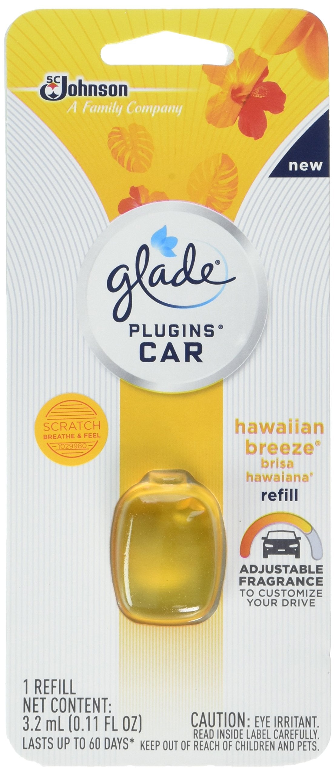 Glade Plug-Ins Hawaiian Breeze Scent Car Air Freshener 0.11 oz. Solid