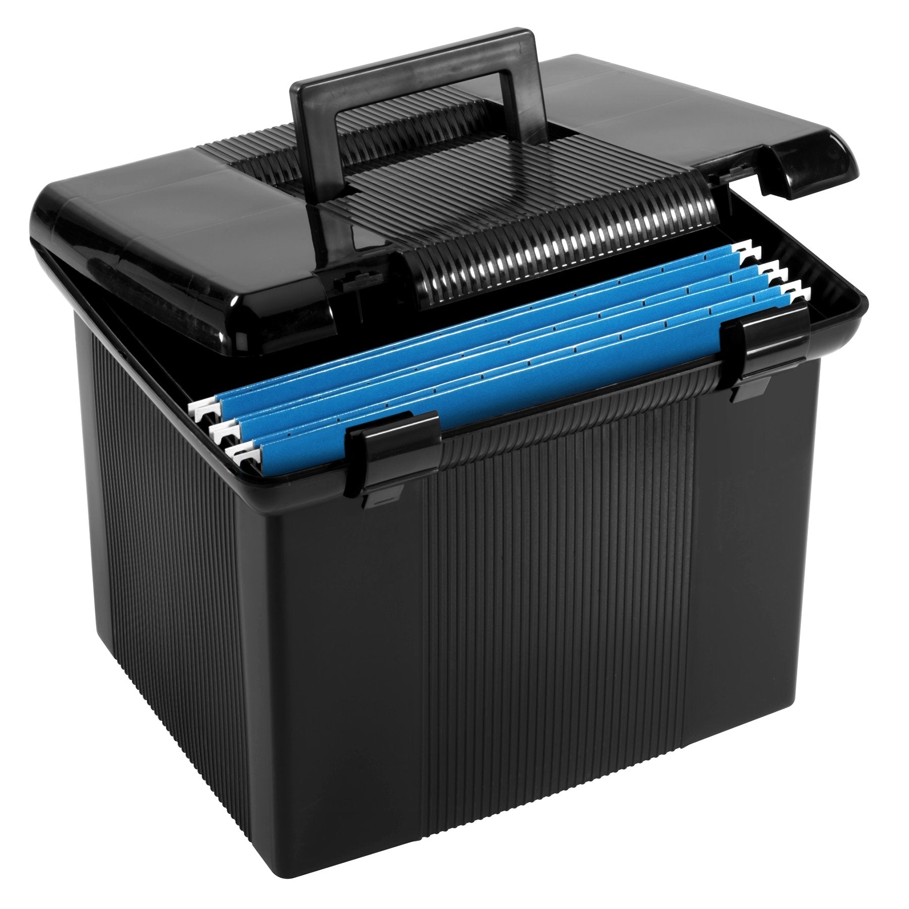 Pendaflex Portable File Box, Black, 11"H x 14" W x 11-1/8" D (41742)