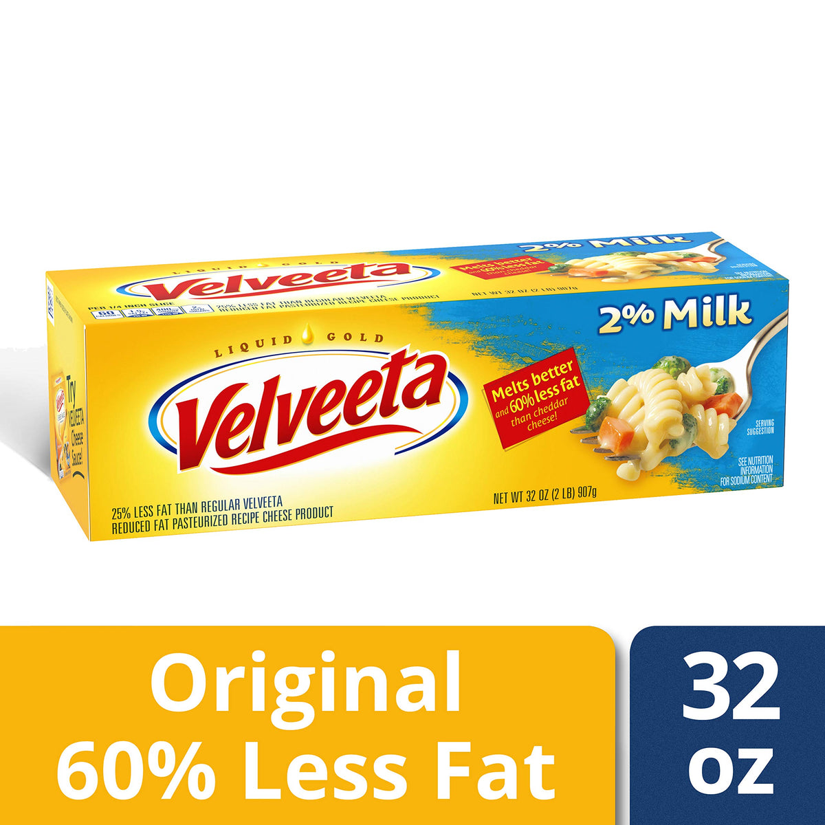 Velveeta 2% Milk Pasteurized Cheese (32 oz Boxes, Pack of 3)