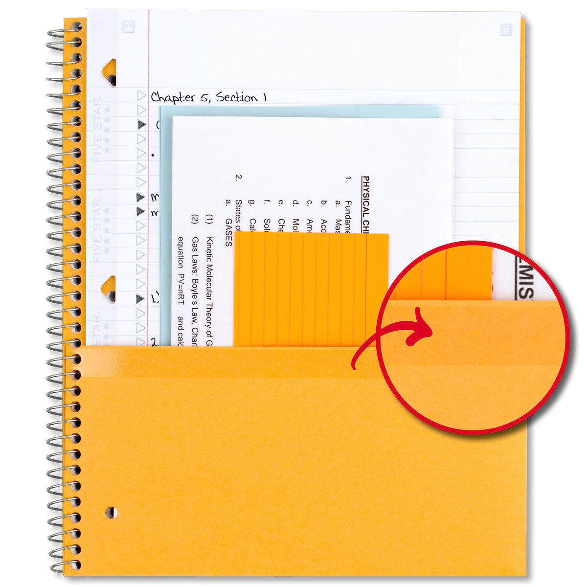 Five Star Spiral Notebooks + Study App, 3 Pack, 1-Subject, College Ruled Paper, 100 Sheets, 11" x 8-1/2", Black, White, Amethyst Purple (820188-ECM)