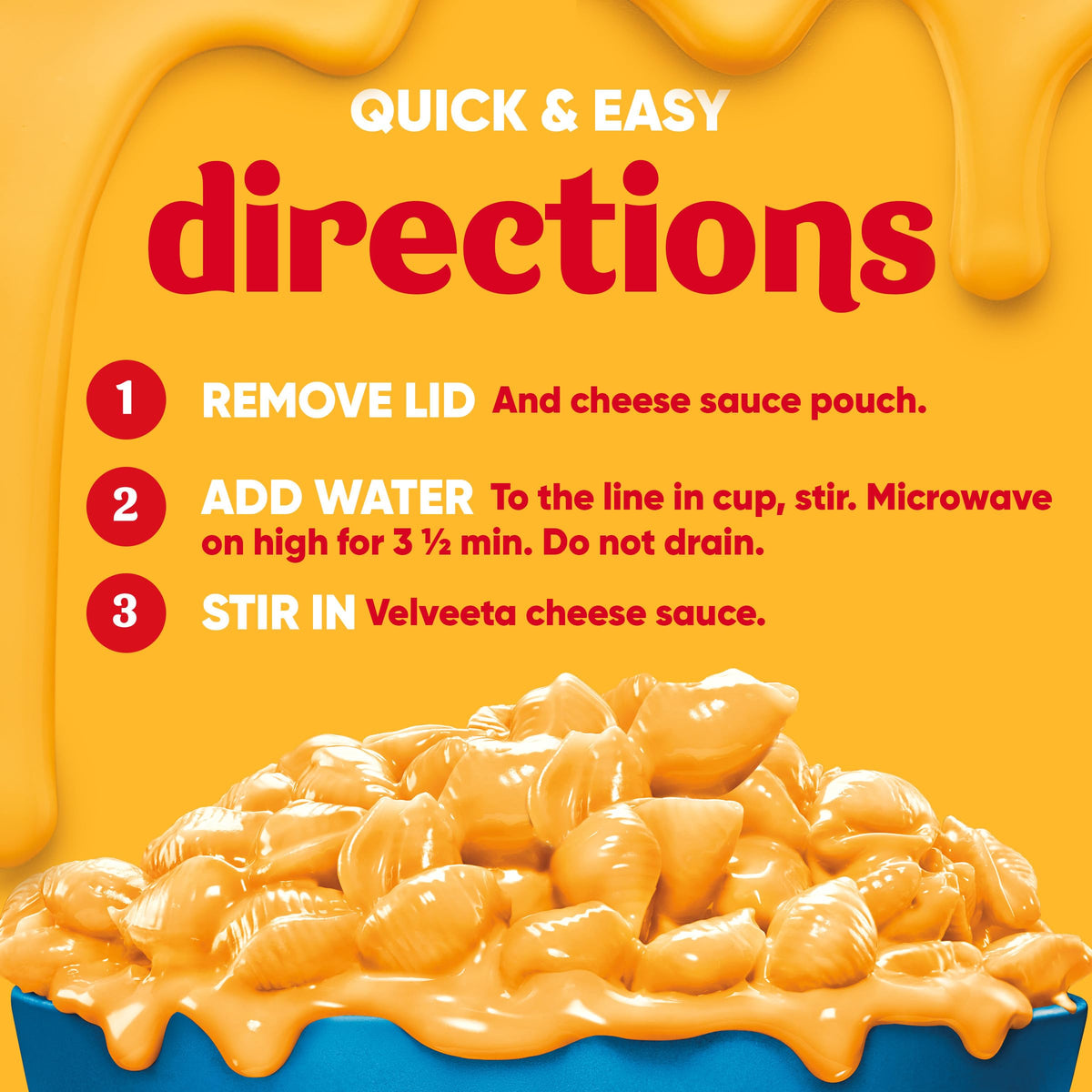 Velveeta Shells & Cheese Microwaveable Shell Pasta with 2% Milk Cheese, 4 ct Pack, 2.19 oz Cups