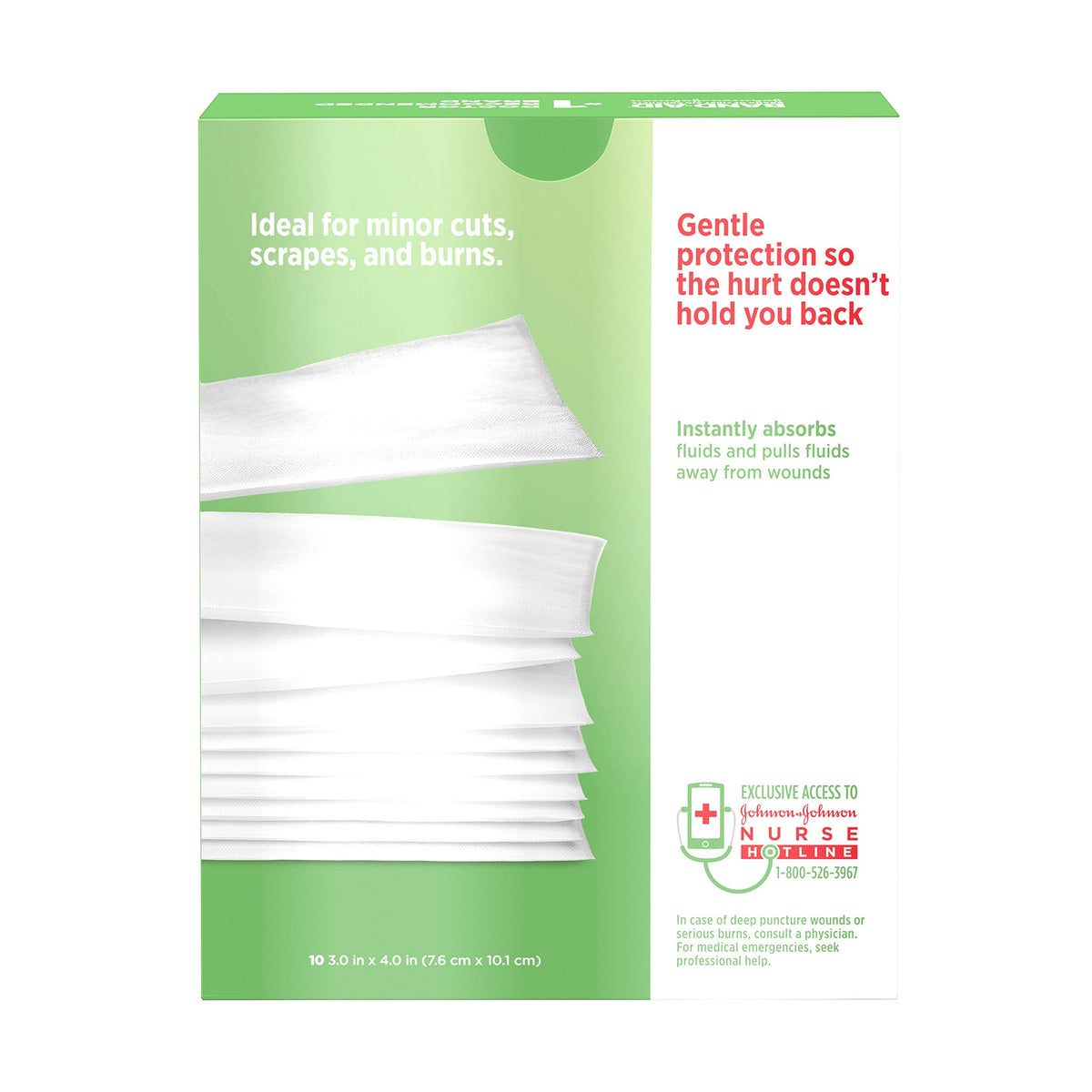 Band-Aid First Aid 3X4 in Nonstick Pads 10 ct