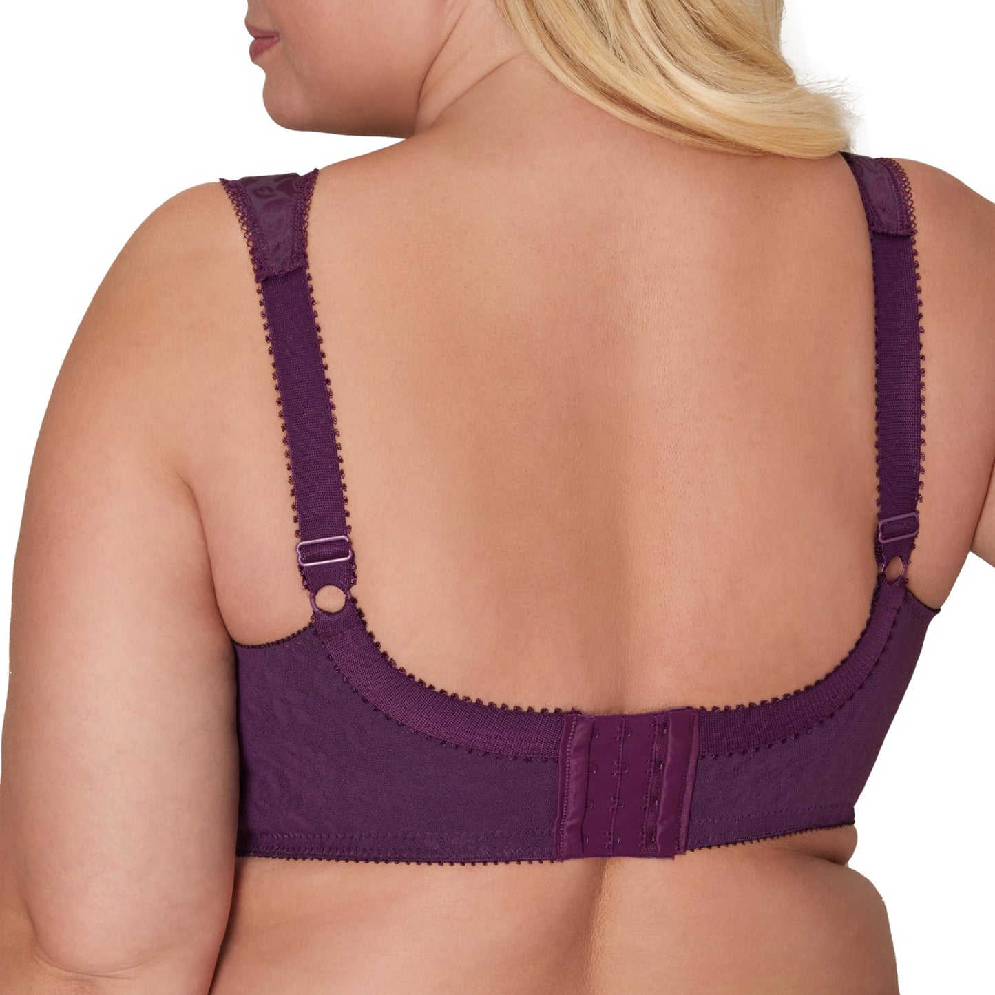 Playtex Women's 18 Hour Comfort-Strap Wireless, Full-Coverage 4-Way Trusupport, Single Or 2-Pack Bra, Plum Majestic, 42D