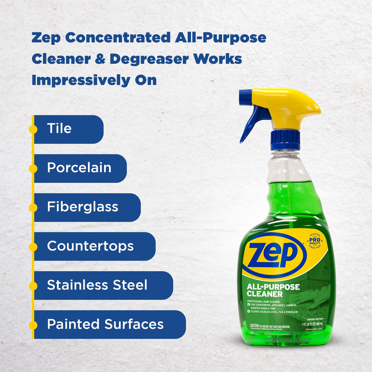 Zep ZUALL32CT All-Purpose Cleaner/Degreaser, Green, Pack of 12