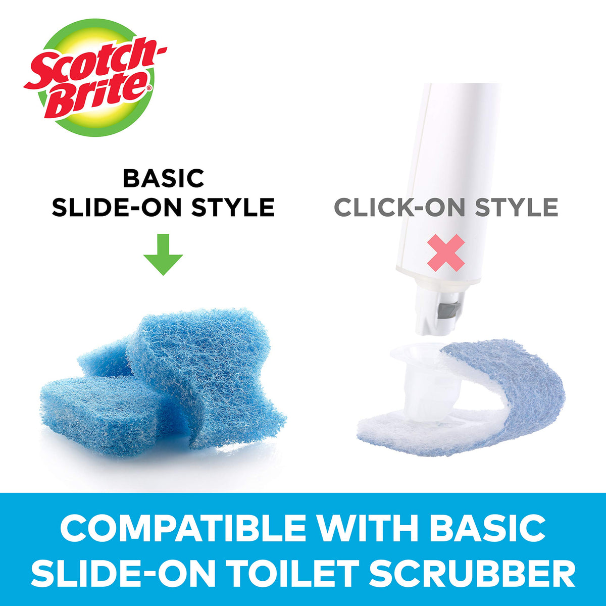 Scotch-Brite Basic Disposable Toilet Bowl Scrubber, 18 Refills