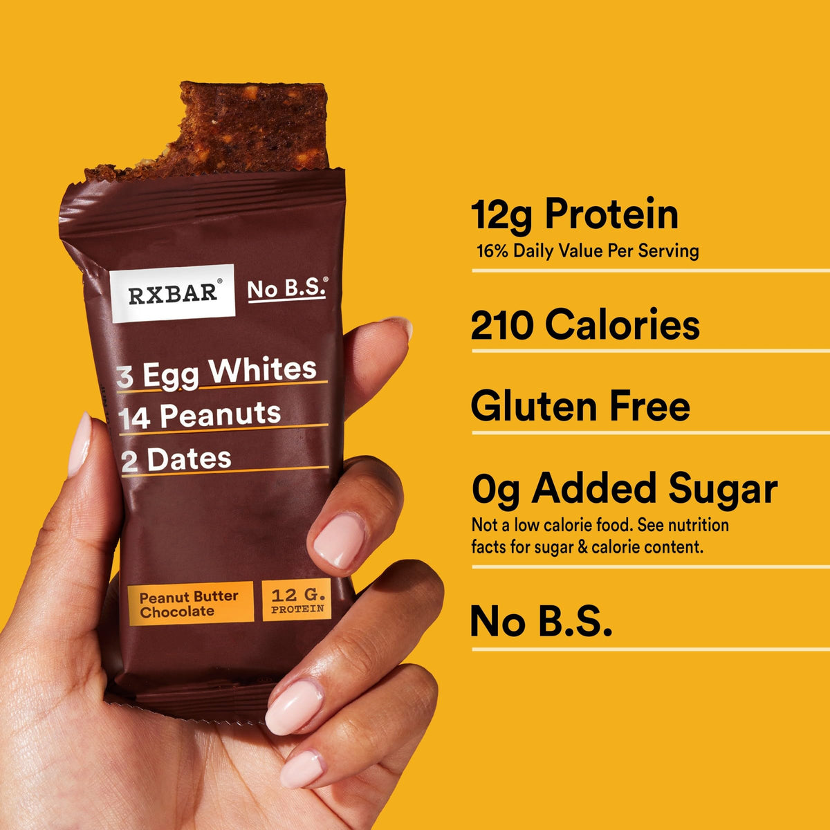 RXBAR Protein Bars, Protein Snack, Snack Bars, Peanut Butter Chocolate, 9.1oz Box (5 Bars)