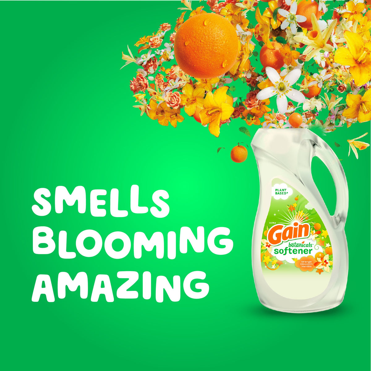 Gain Botanicals Liquid Fabric Conditioner (Fabric Softener), Orange Blossom Vanilla, 44 Fl Oz (Pack of 2)