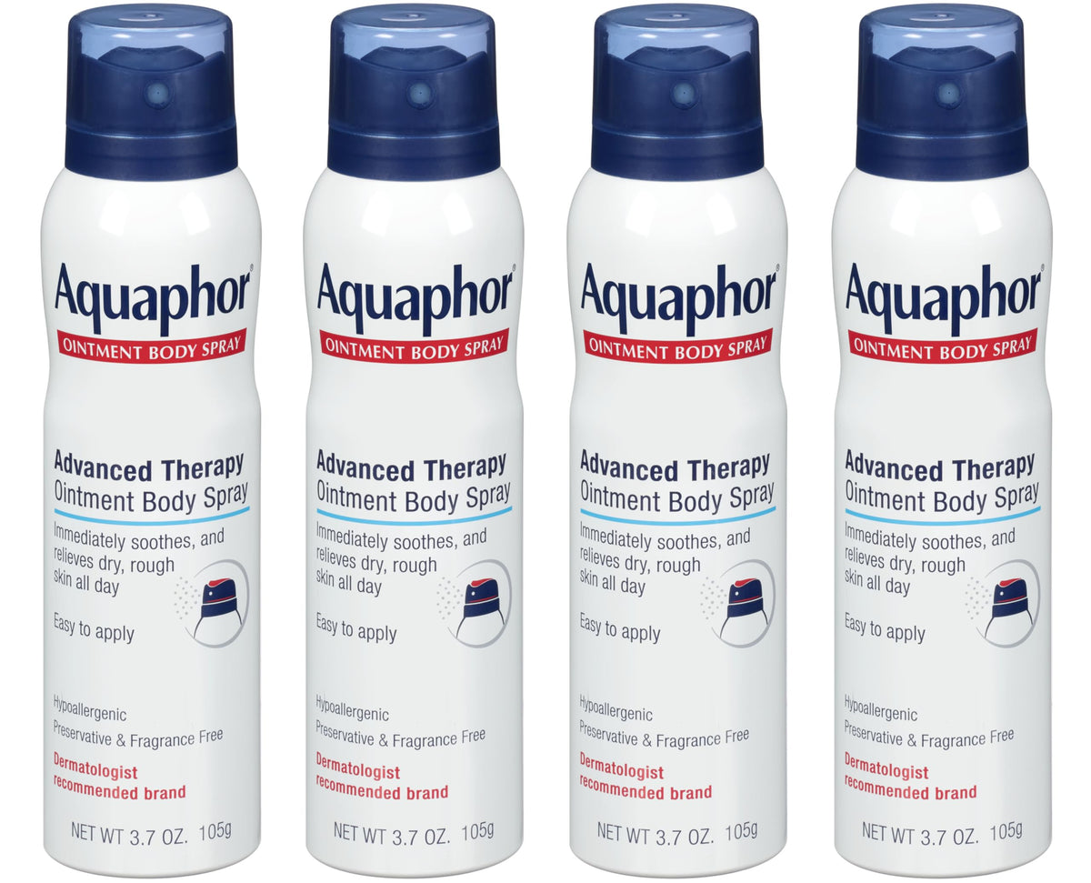 Aquaphor Ointment Body Spray - Moisturizes and Heals Dry, Rough Skin - 3.7 oz. Spray Can, 4 Pack