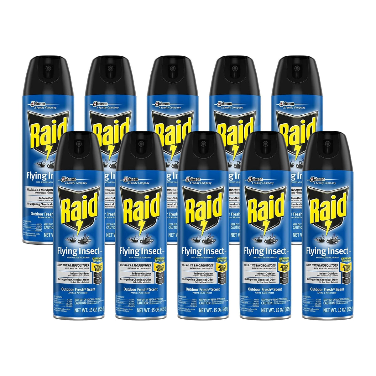 Raid Flying Insect Killer, 15 OZ (Pack - 10)