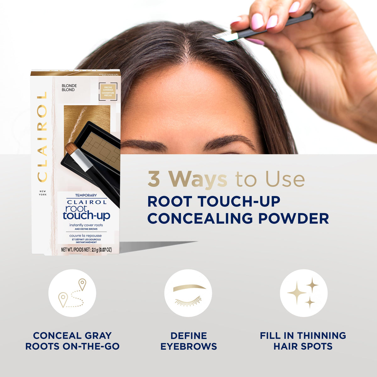 Clairol Root Touch-Up Concealing Powder, Blonde, 3 Count