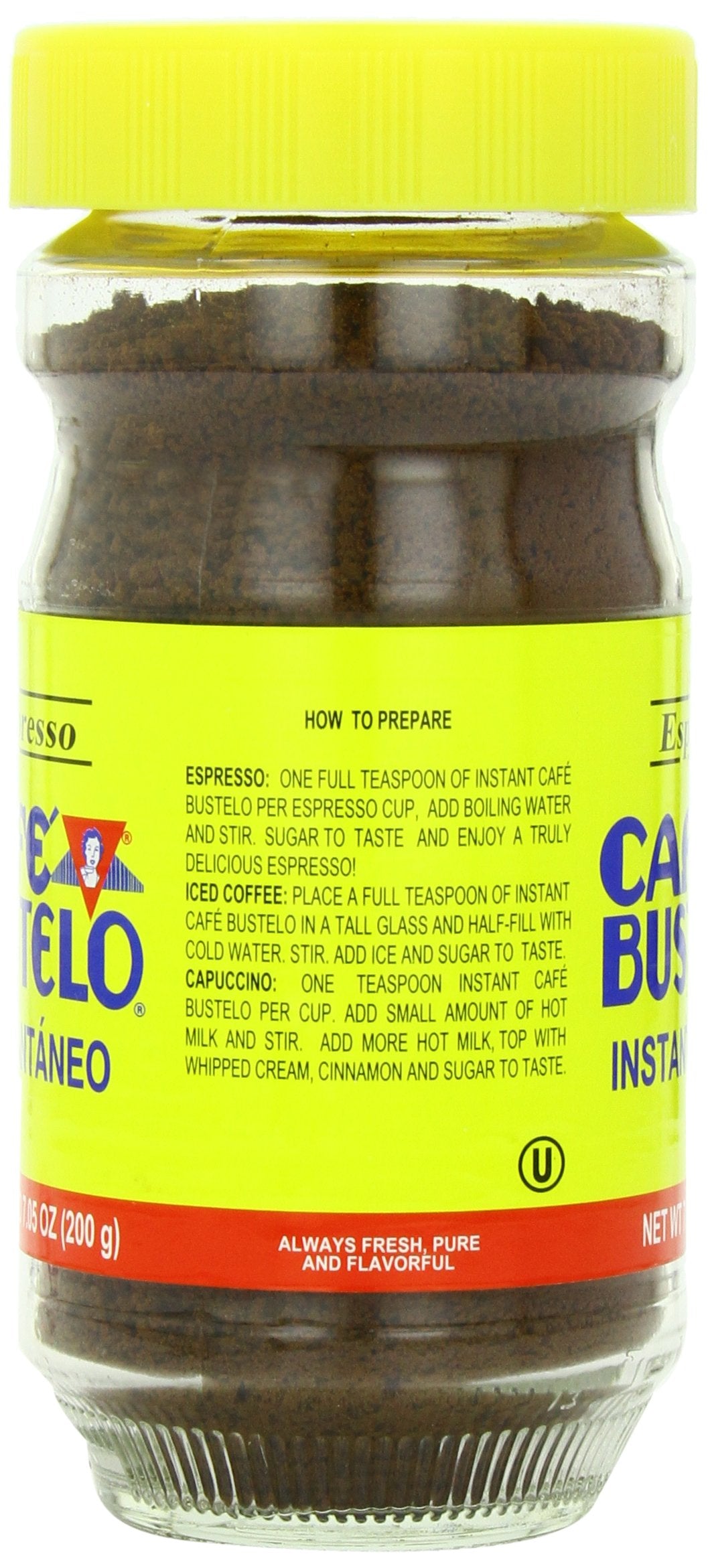 Café Bustelo Coffee, Espresso Style Instant Coffee, 7.05 Ounces, 12 Count