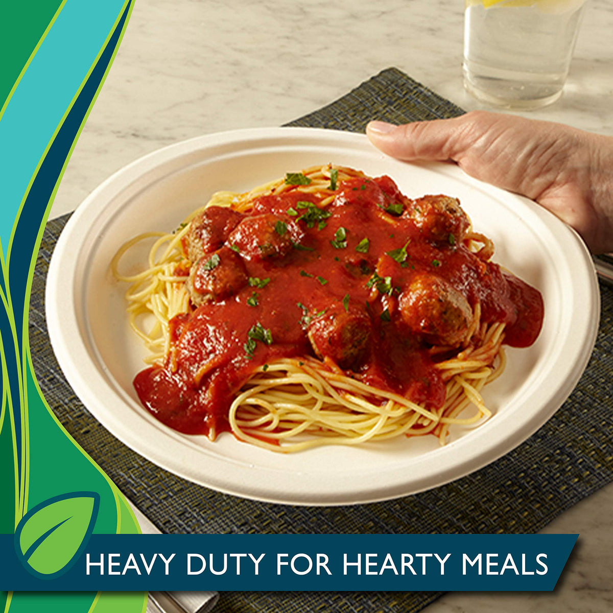 Hefty EcoSave Disposable Bowls, Made from Plant Based Materials, Heavy Duty & Microwave Safe Paper Bowls, 25 Disposable Bowls Per Pack, 16 oz Each (Pack - 2)