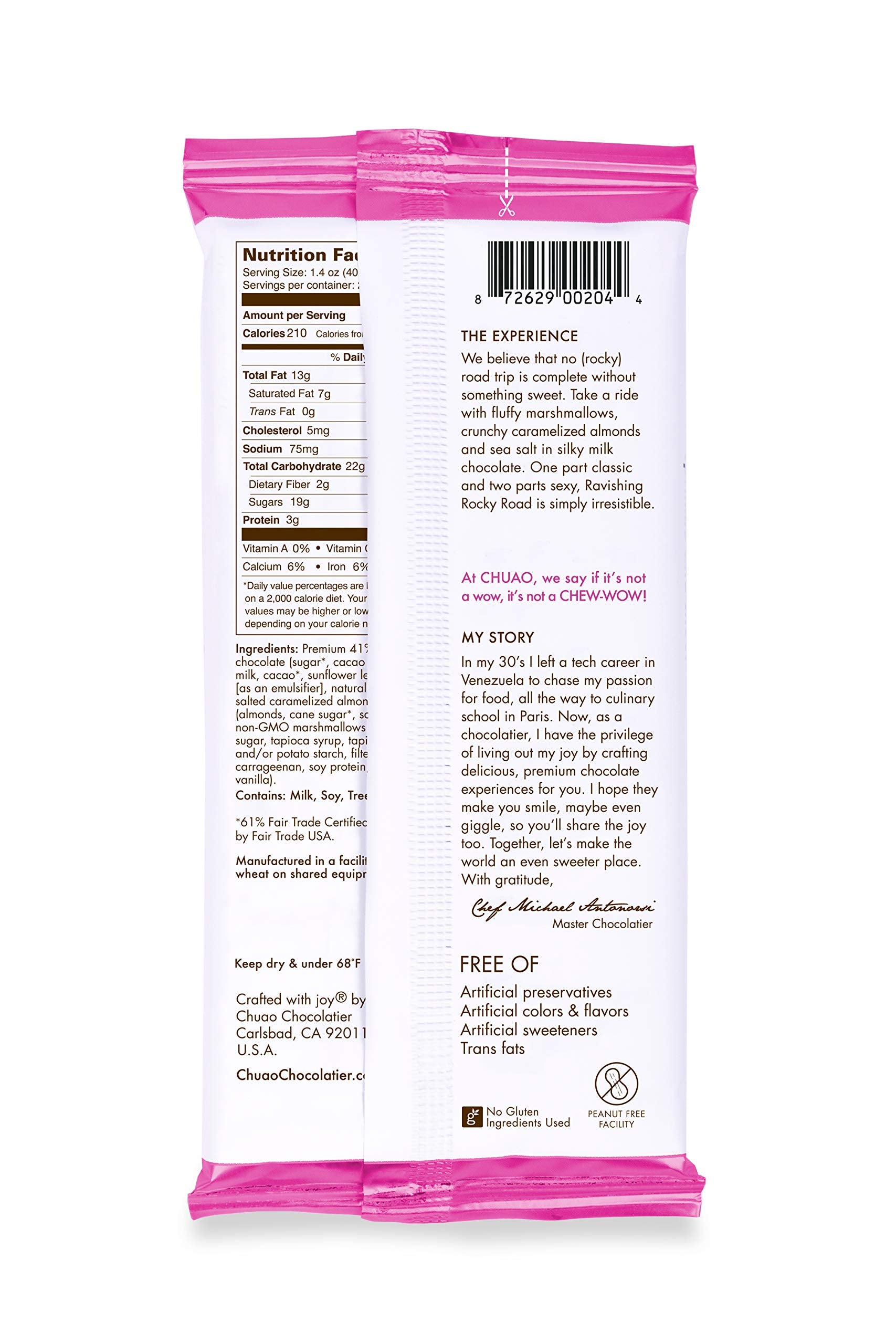Chuao Chocolatier - Gourmet Almond Marshmallow Artisan No Preservatives Milk Chocolate Bars, 3 Pack, 1.0 Ounce Bars