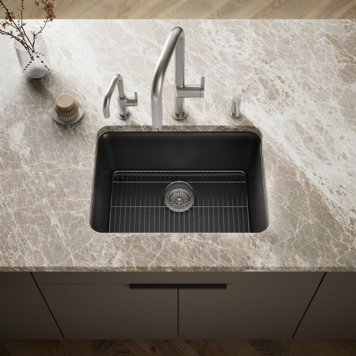 KOHLER 28001-CM7 Cairn Sink, 24 in, Matte Graphite
