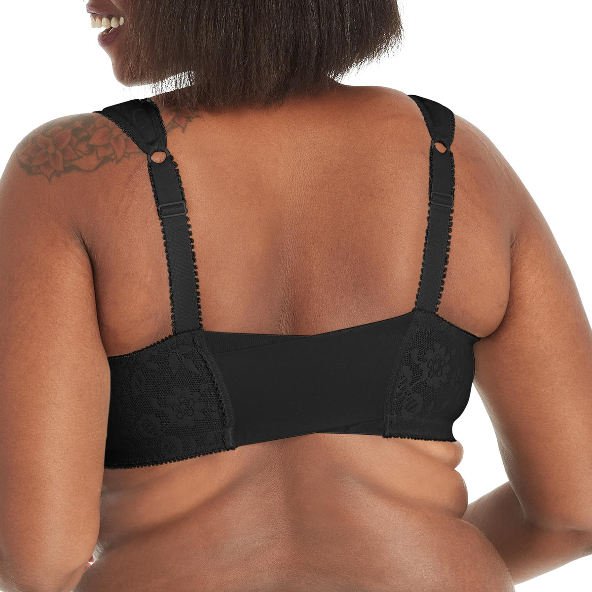 Playtex Women's 18 Hour Supportive Flexible Back Front Close Wireless Bra US4695, Black