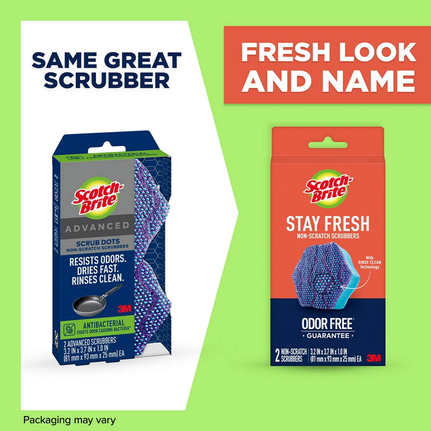 Scotch-Brite Stay Fresh Non-Scratch Scrubbers, Sponges for Cleaning Kitchen, Bathroom, and Household, Non-Scratch Sponges Safe for Non-Stick Cookware, 6 Scrubbing Sponges