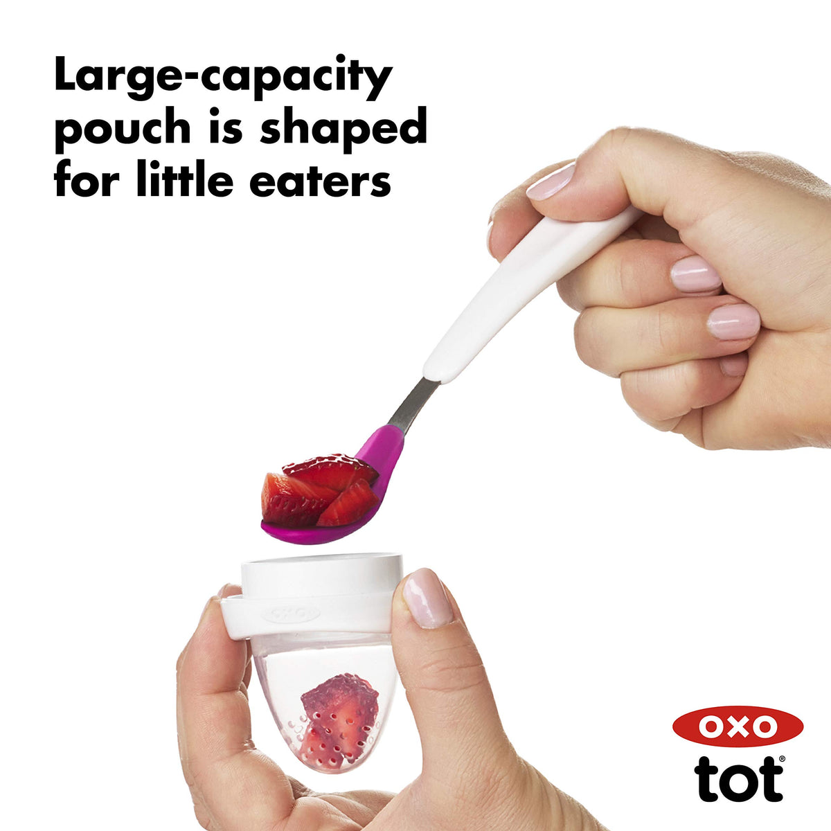 OXO Tot Silicone Self-Feeder 2 Pack Teal/Pink