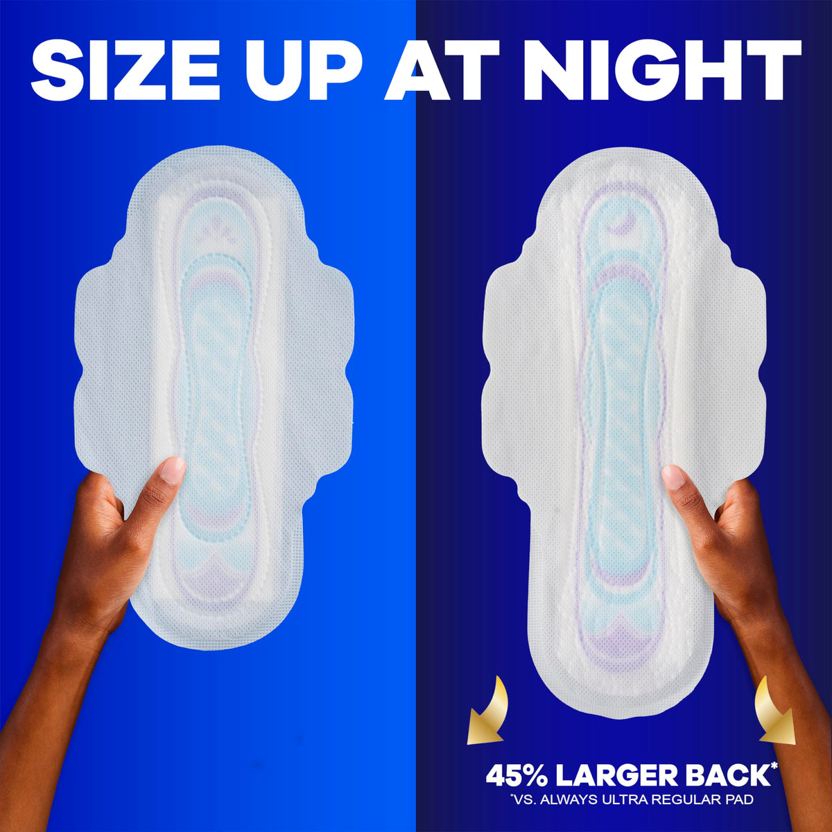 Always Ultra Thin Pads with Wings, Size 2, Long Super, 58 Count