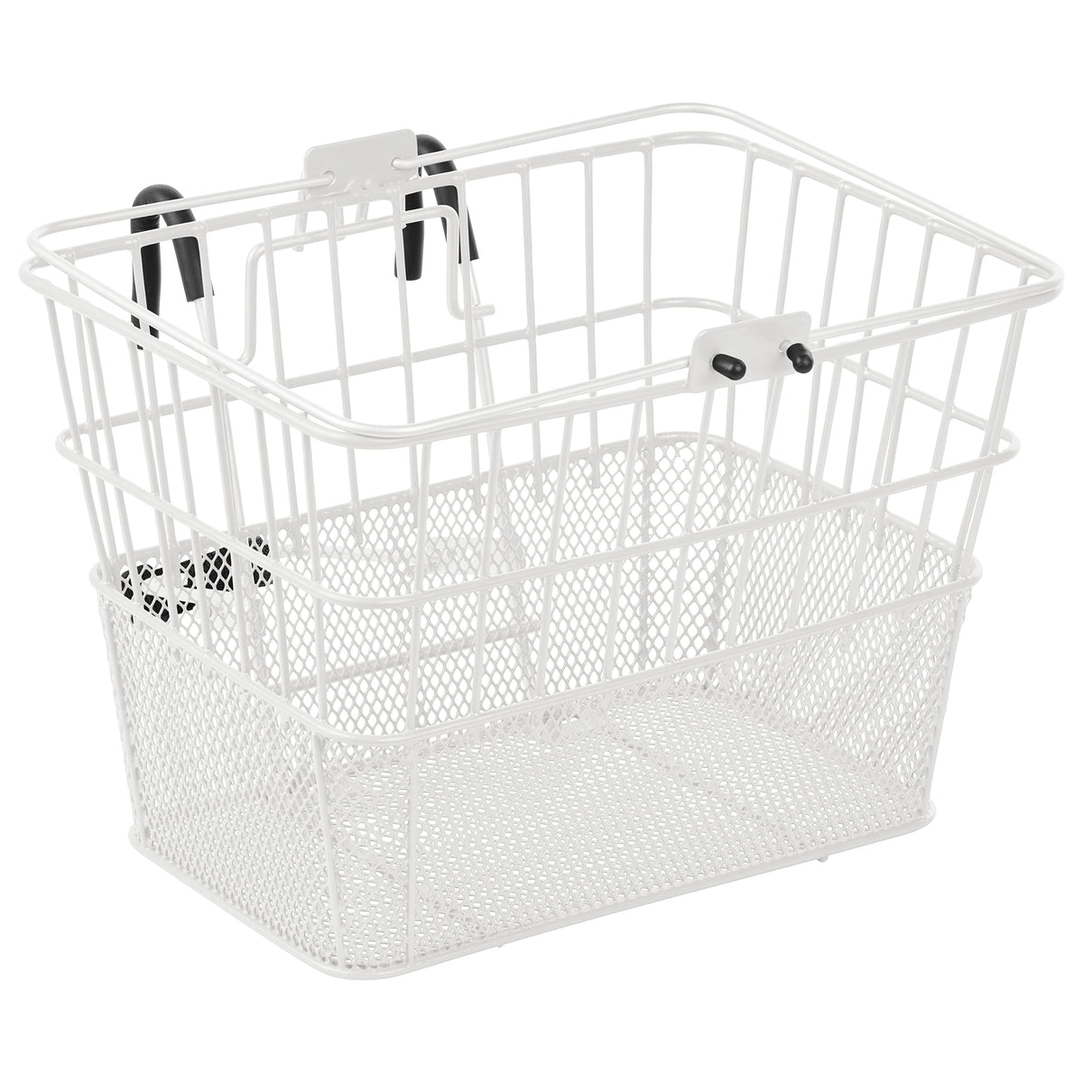 Retrospec Bicycles Detachable Steel Half-Mesh Apollo Bike Basket with Handles, Glossy White